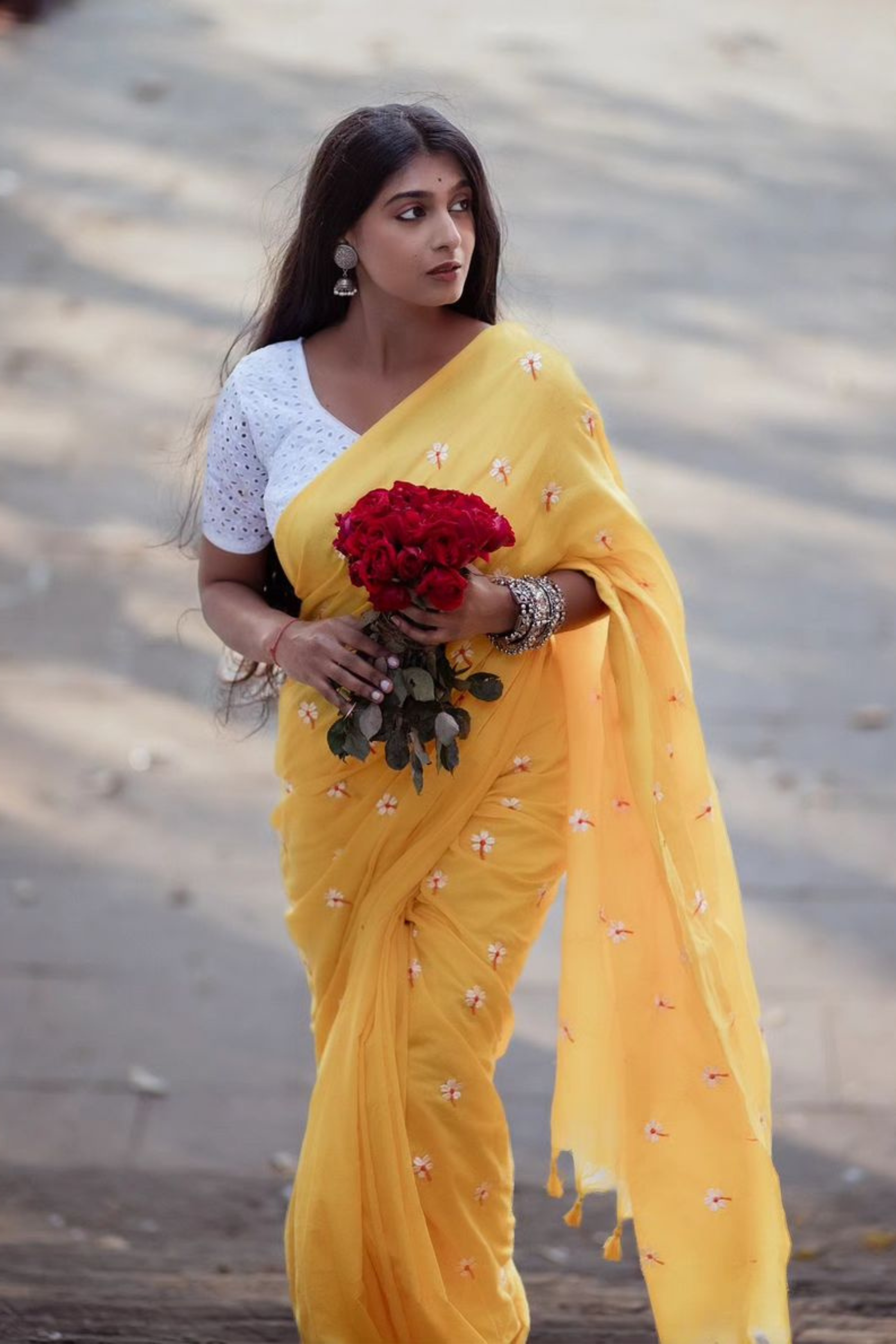 Mustard Yellow Mul Cotton Handloom Saree