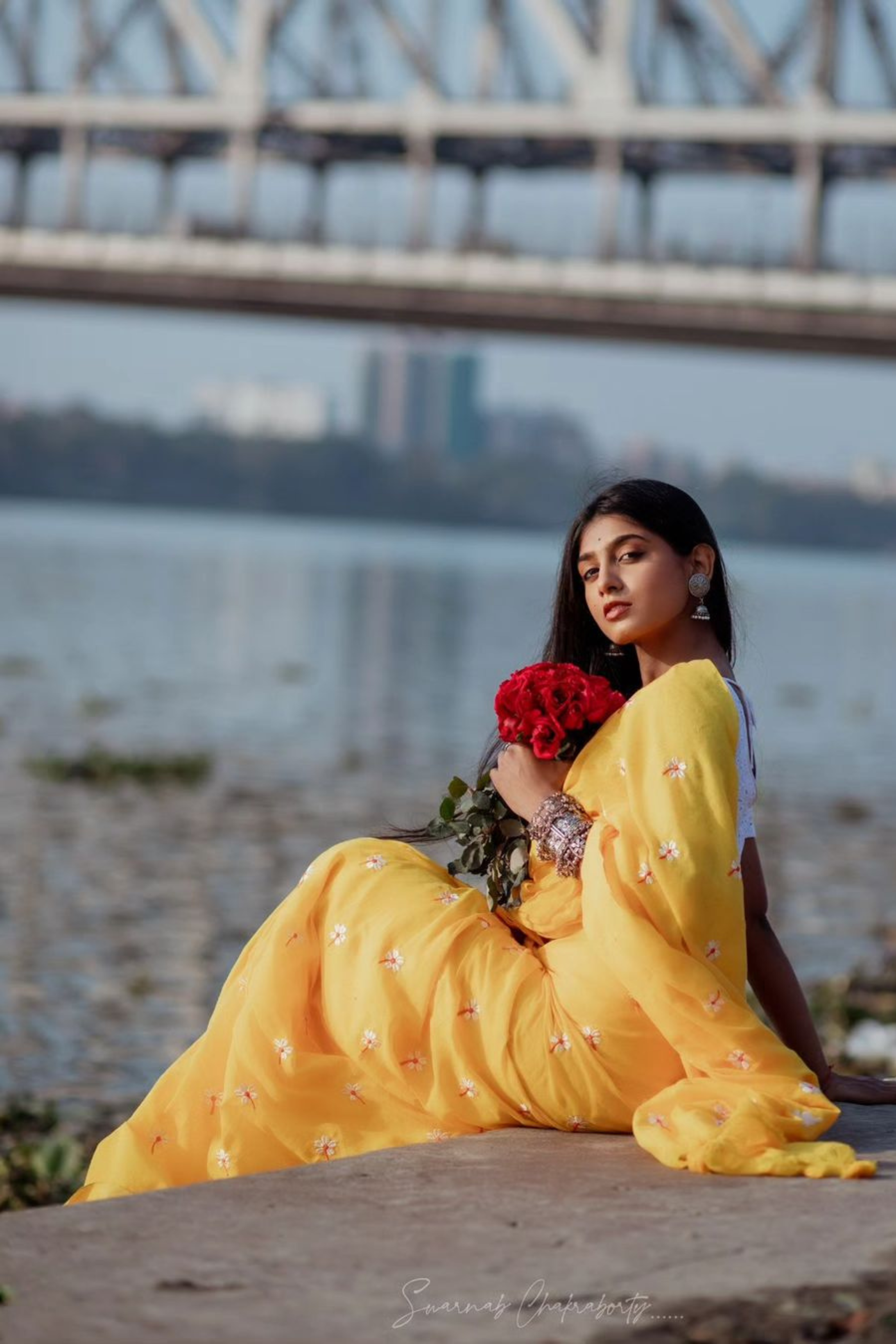 Mustard Yellow Mul Cotton Handloom Saree