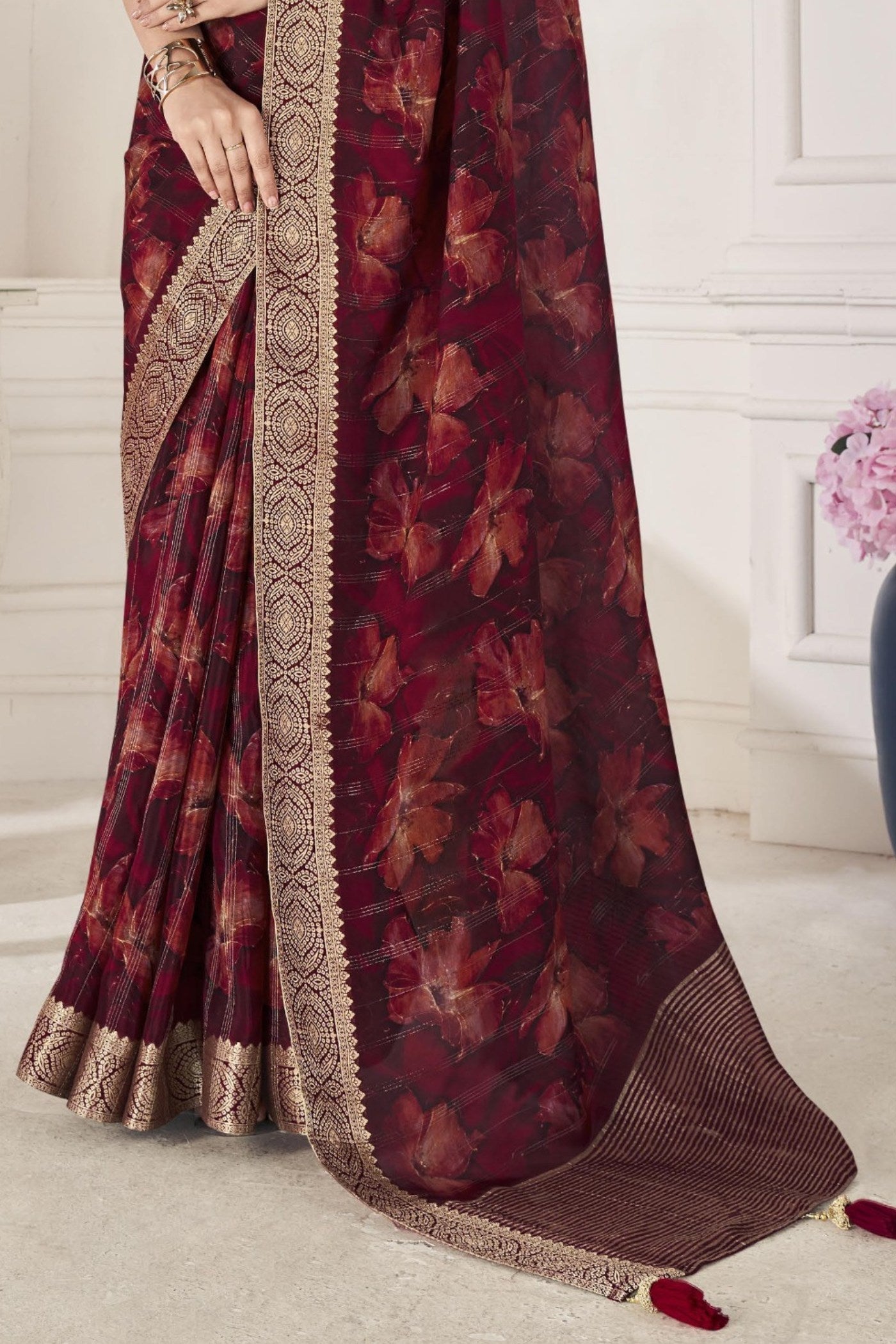 Espresso Brown Banarasi Silk Saree