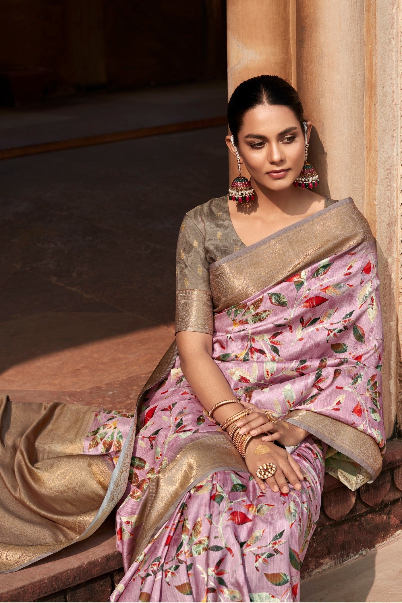 Cupid Pink Banarasi Handloom Saree