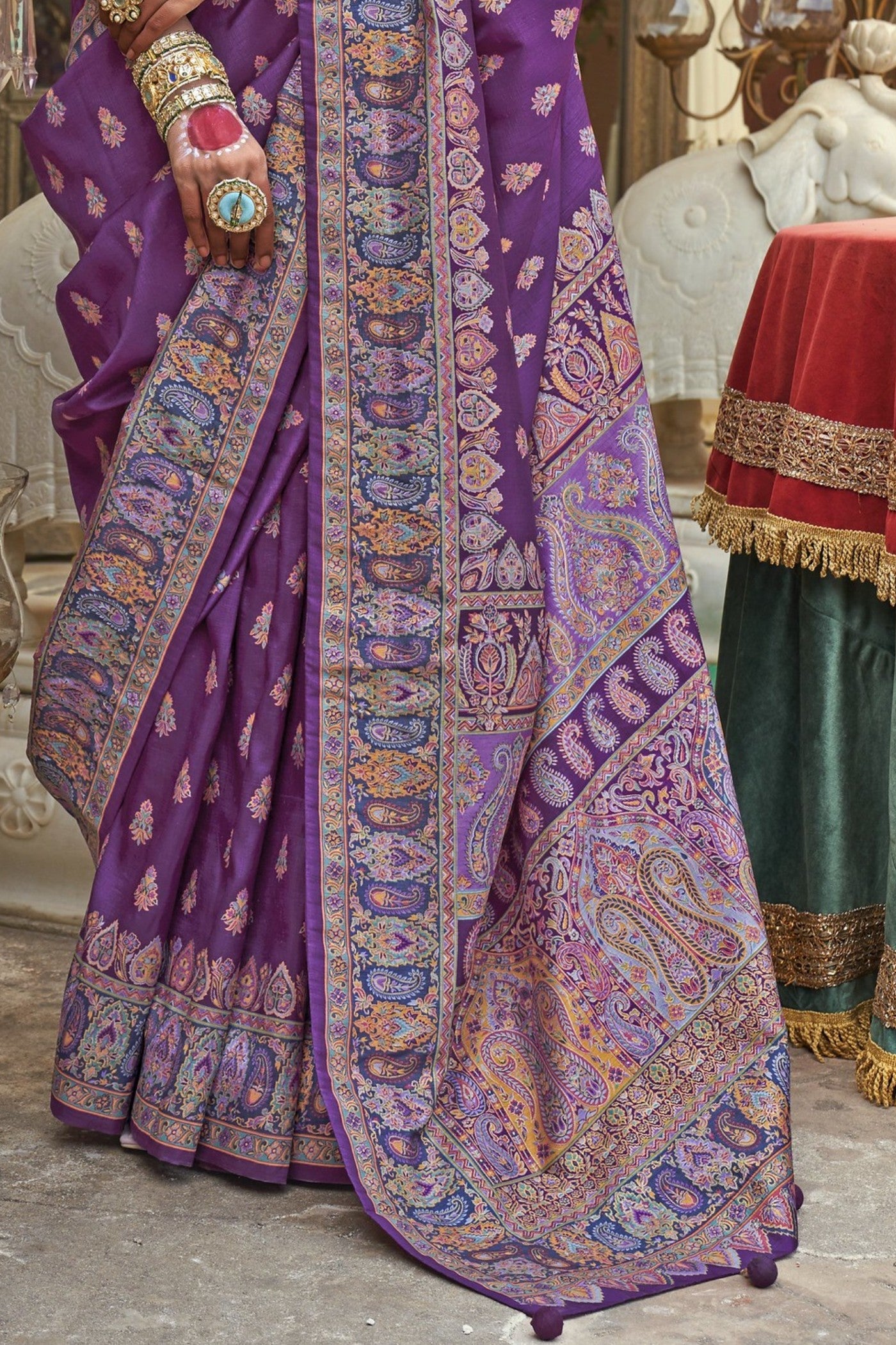 Foxglove Purple Banarasi Jamawar Saree