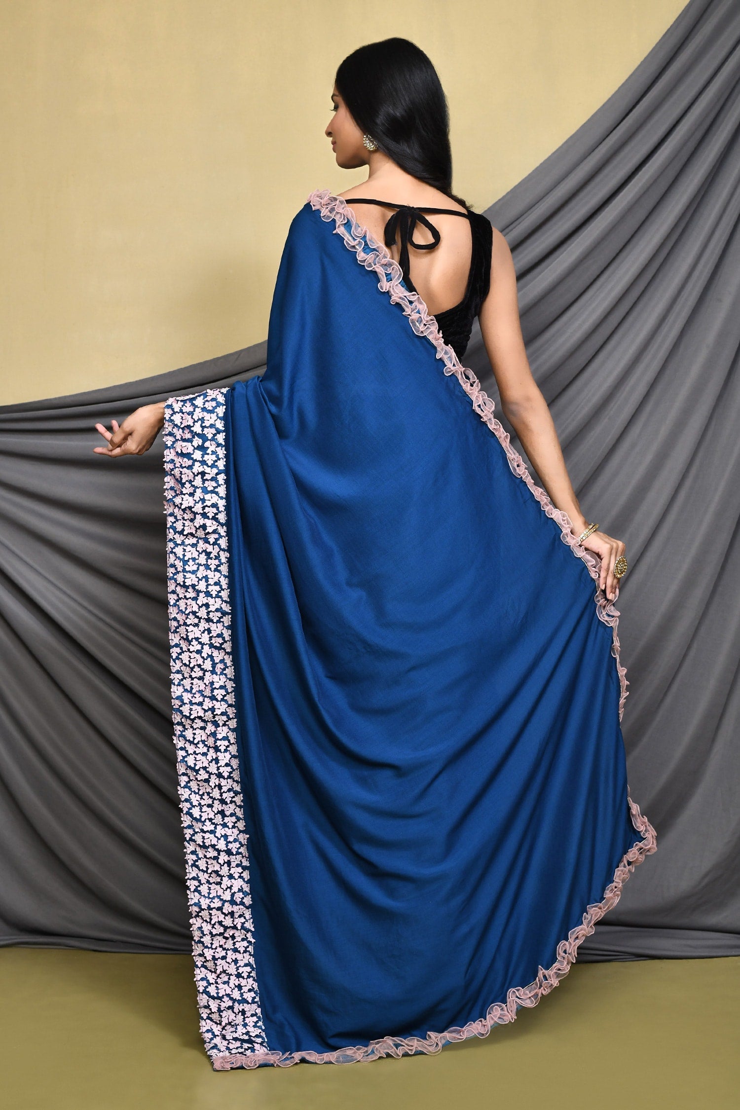 Sapphire Blue Designer Georgette Saree