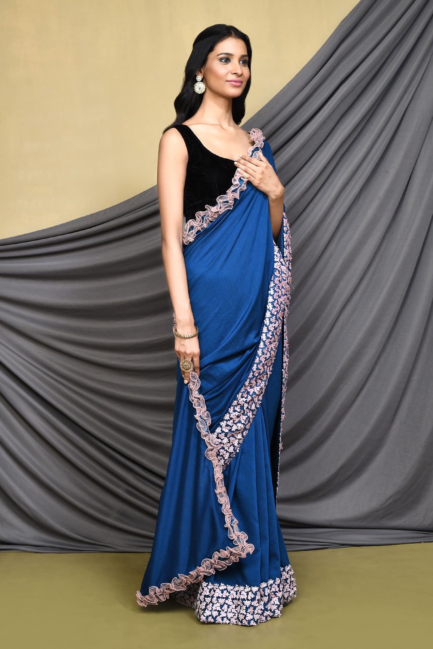 Sapphire Blue Designer Georgette Saree