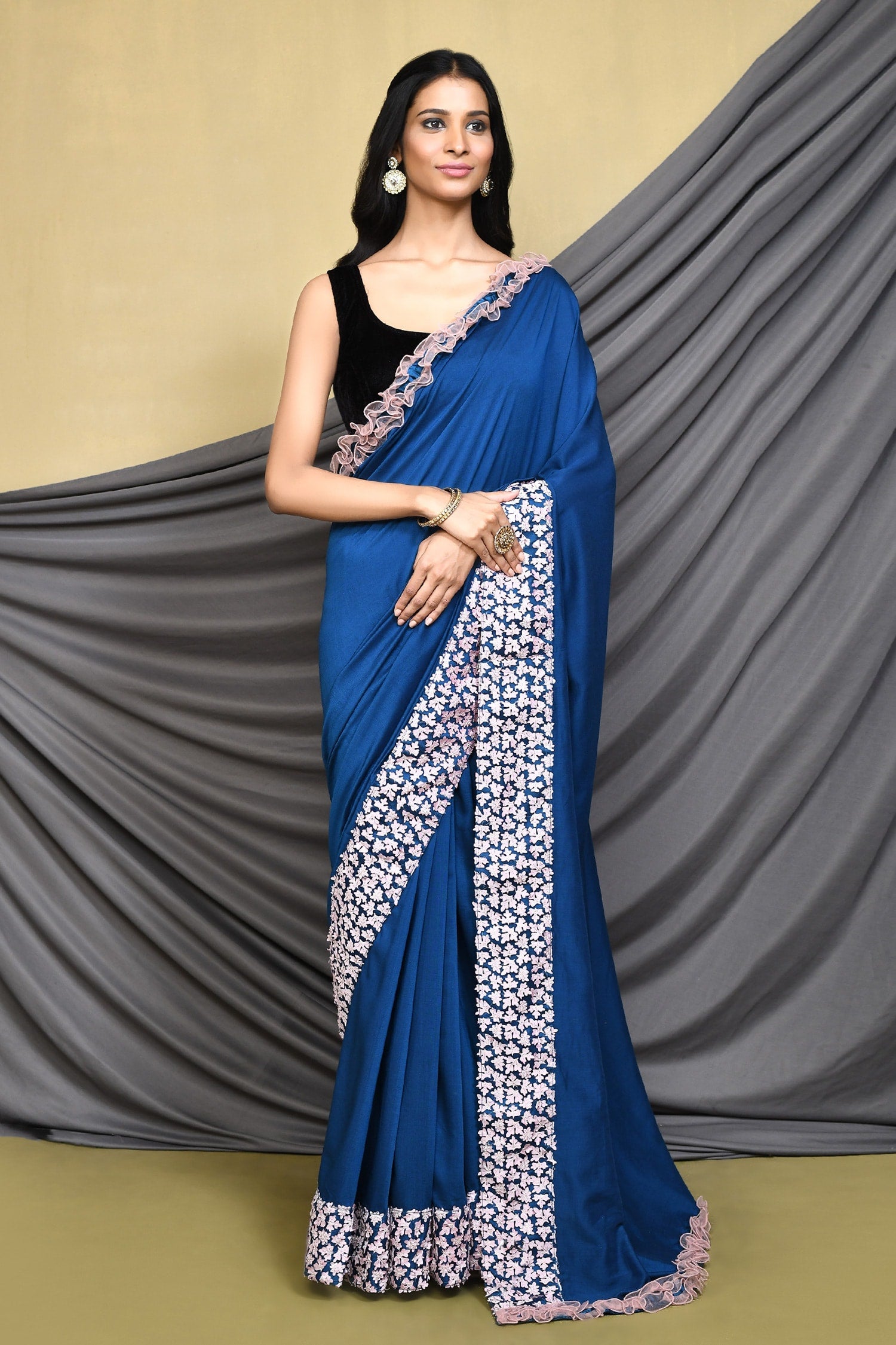 Sapphire Blue Designer Georgette Saree