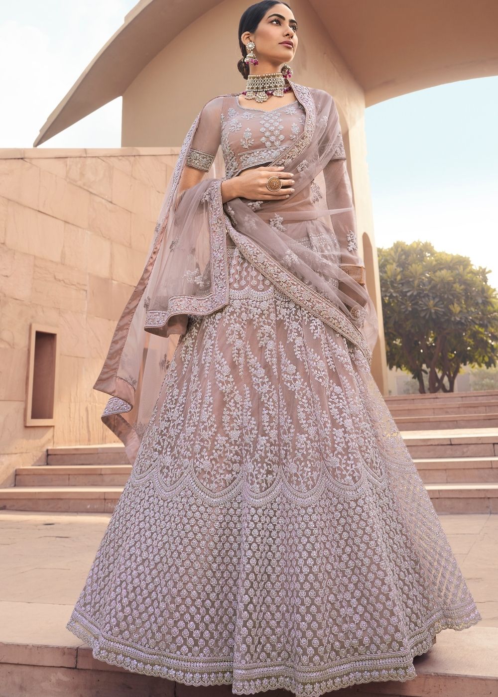 Wafer Pink Soft Net Lehenga Choli