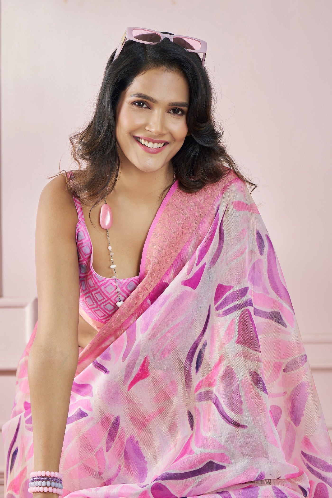 Lotus Pink Banarasi Silk saree