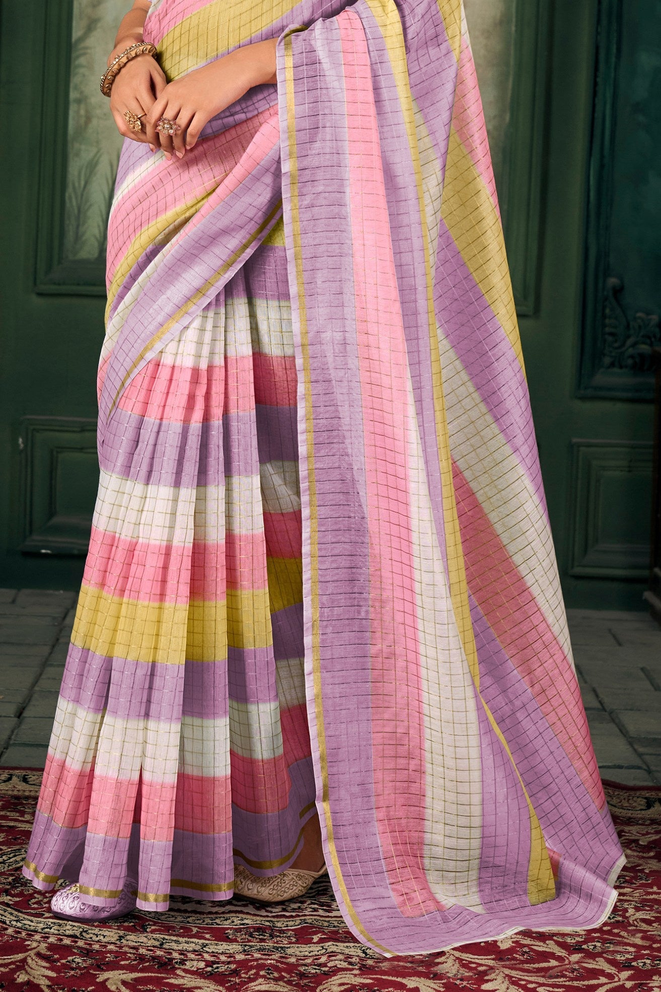 Soap Purple Chanderi Linen Saree