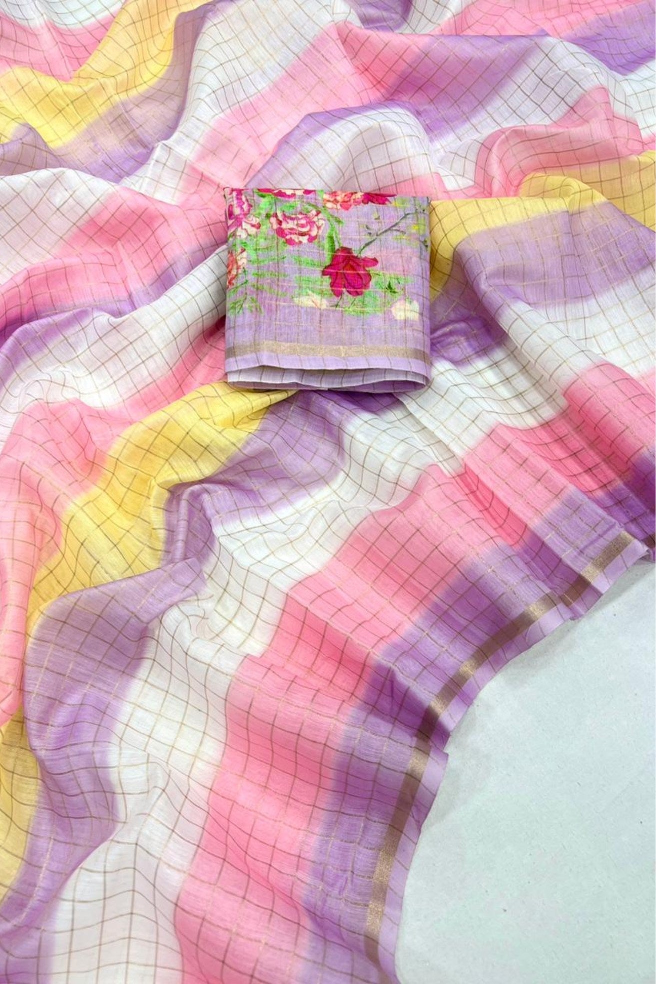 Soap Purple Chanderi Linen Saree