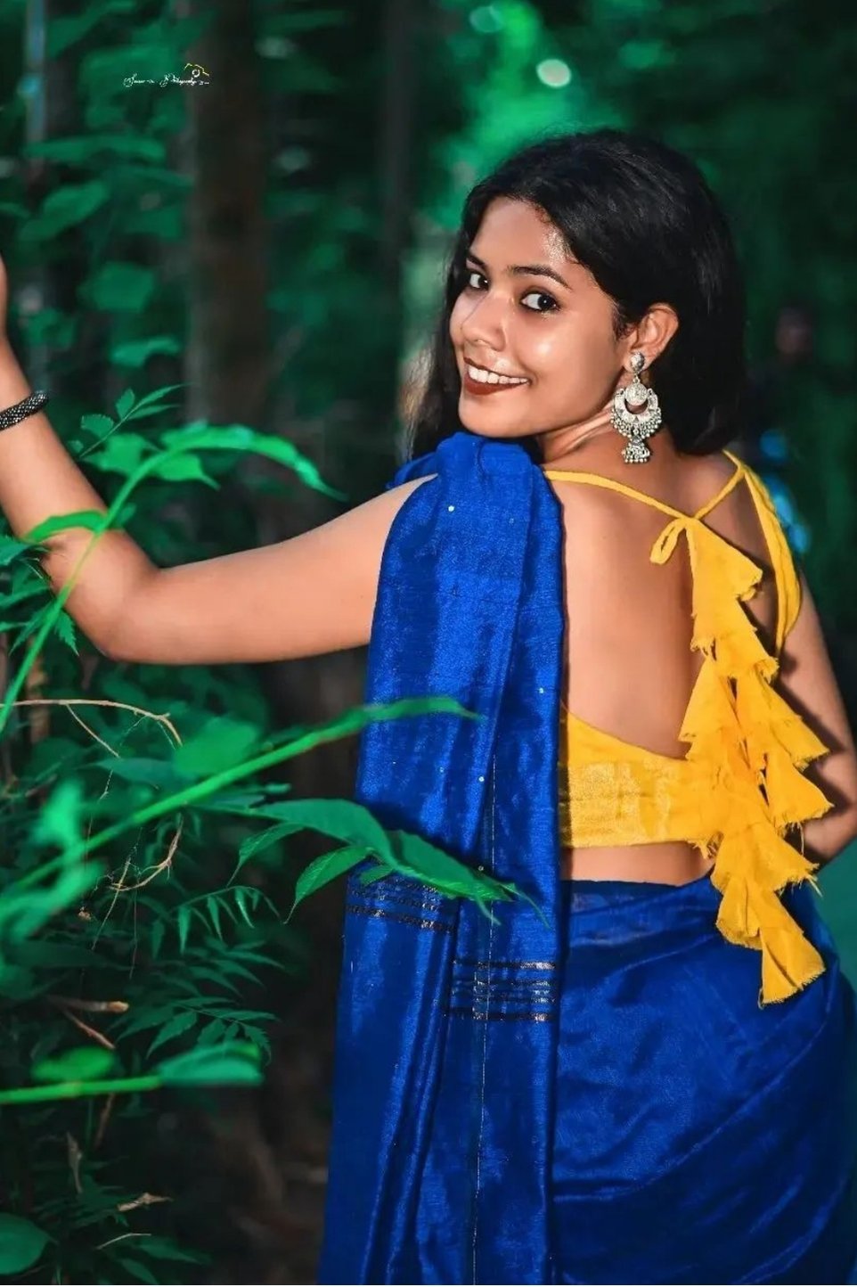 Royal Blue Cotton Plain Saree