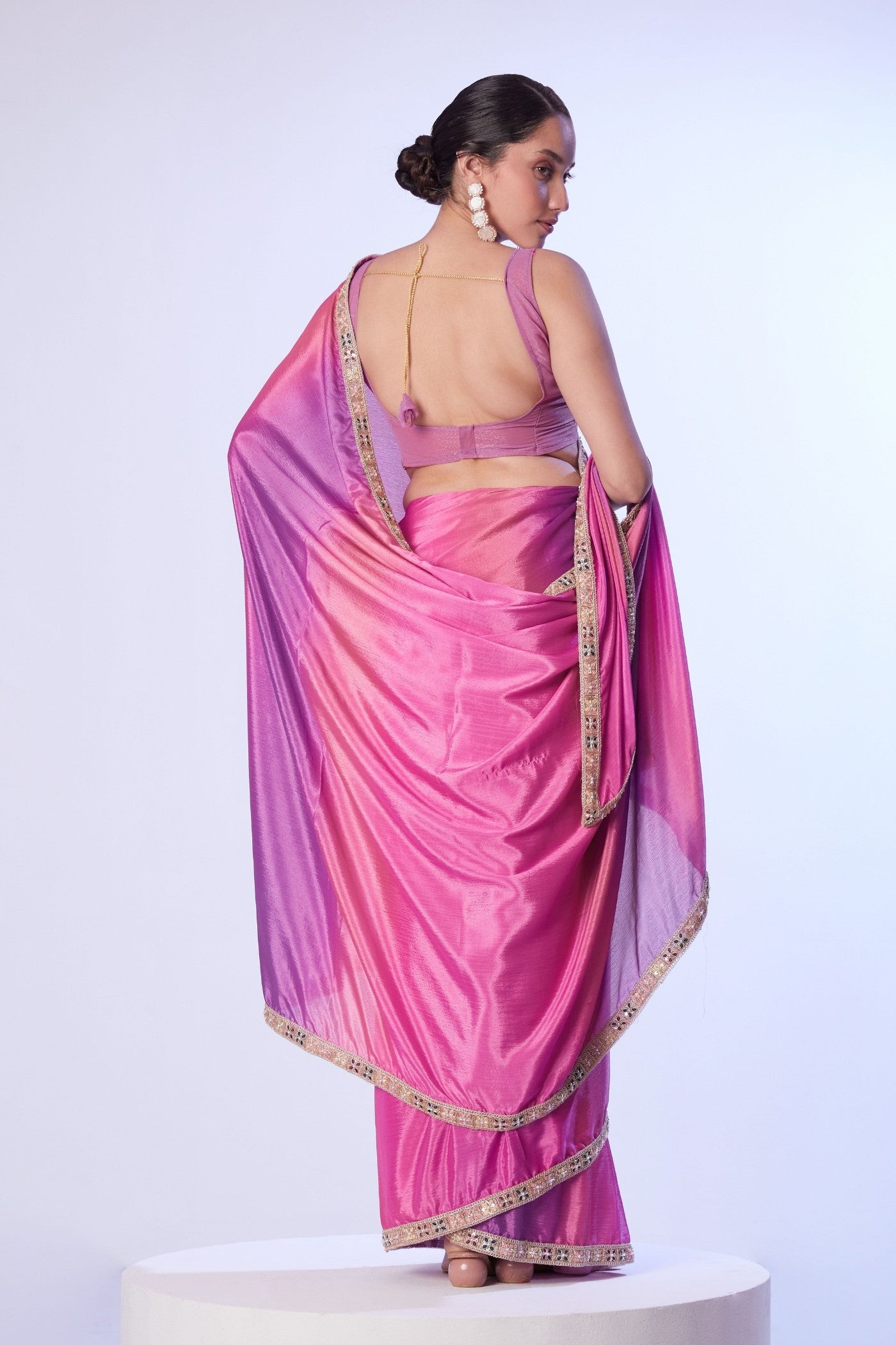 Taffy Pink Designer Partywear Saree