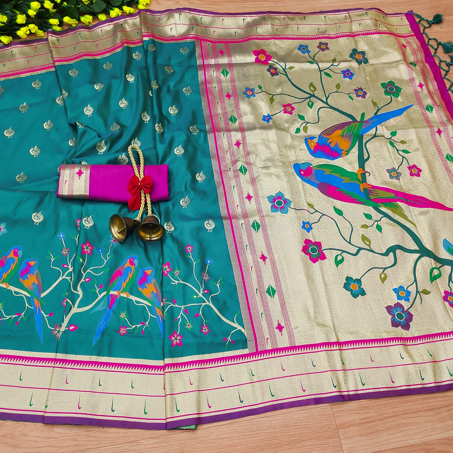 Java Blue Woven Paithani Silk Saree