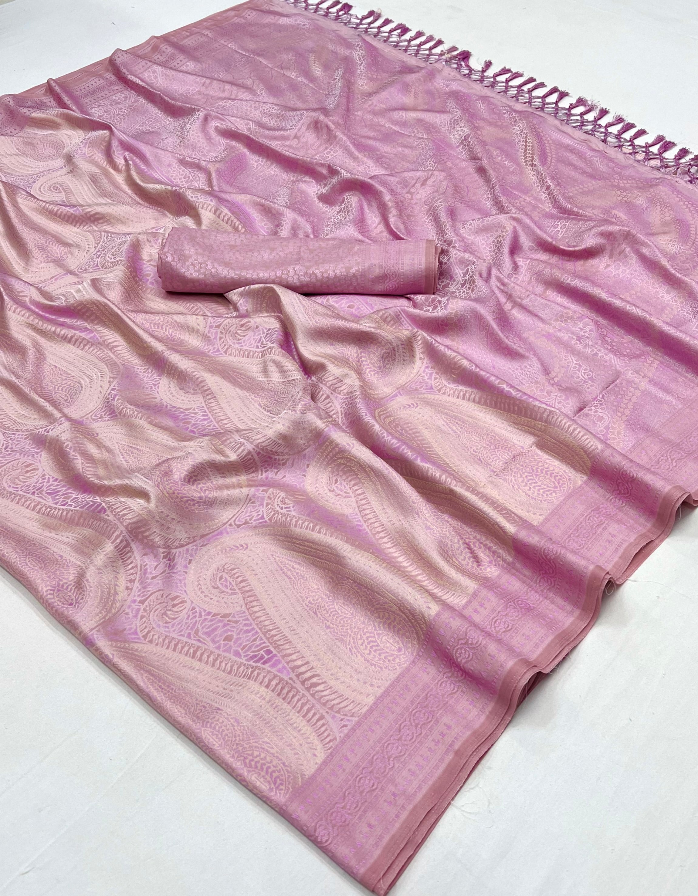 Viola Purple Woven Kanjivaram Satin Silk Saree