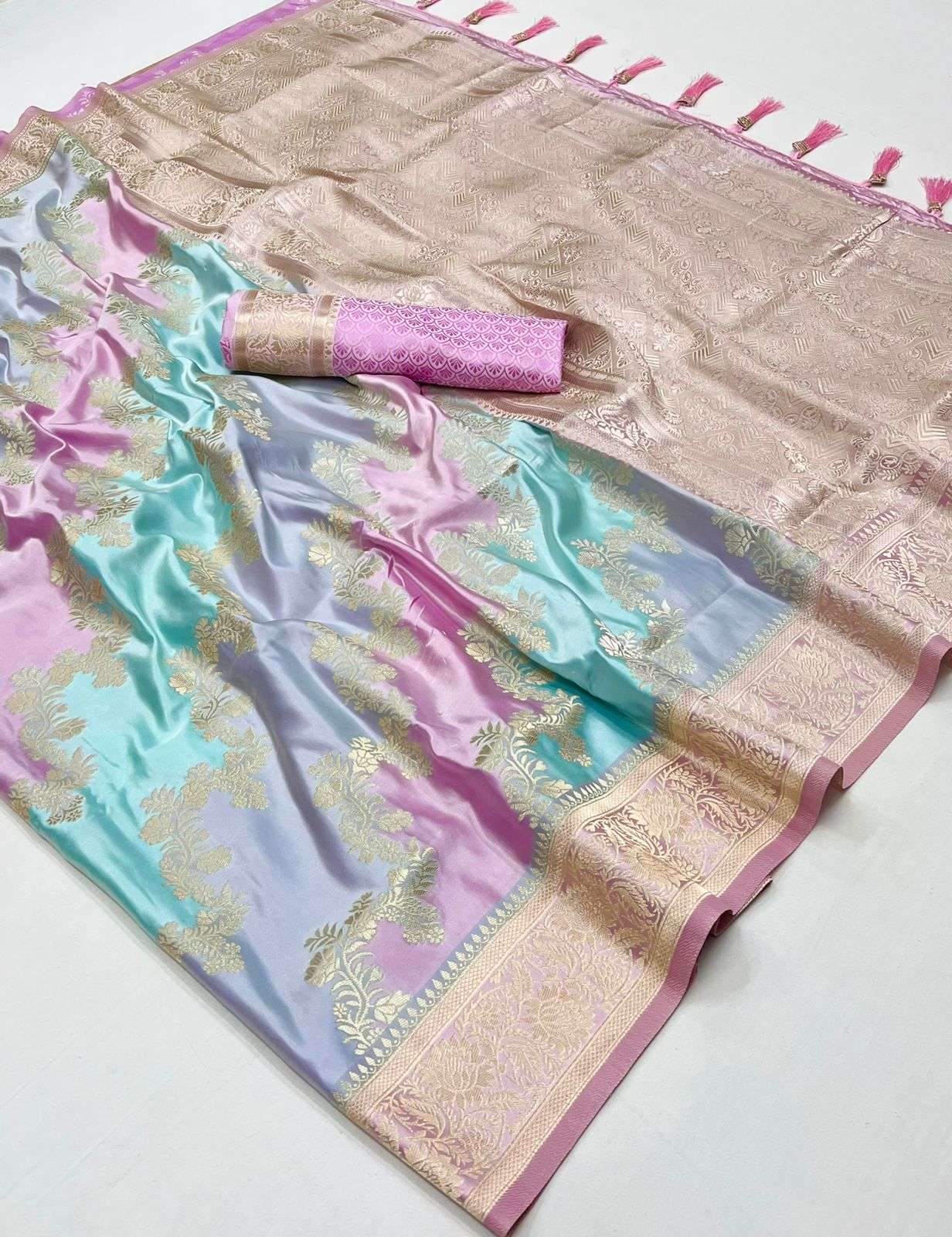 Submarine Green Banarasi Handloom Rangkat Weaving Saree