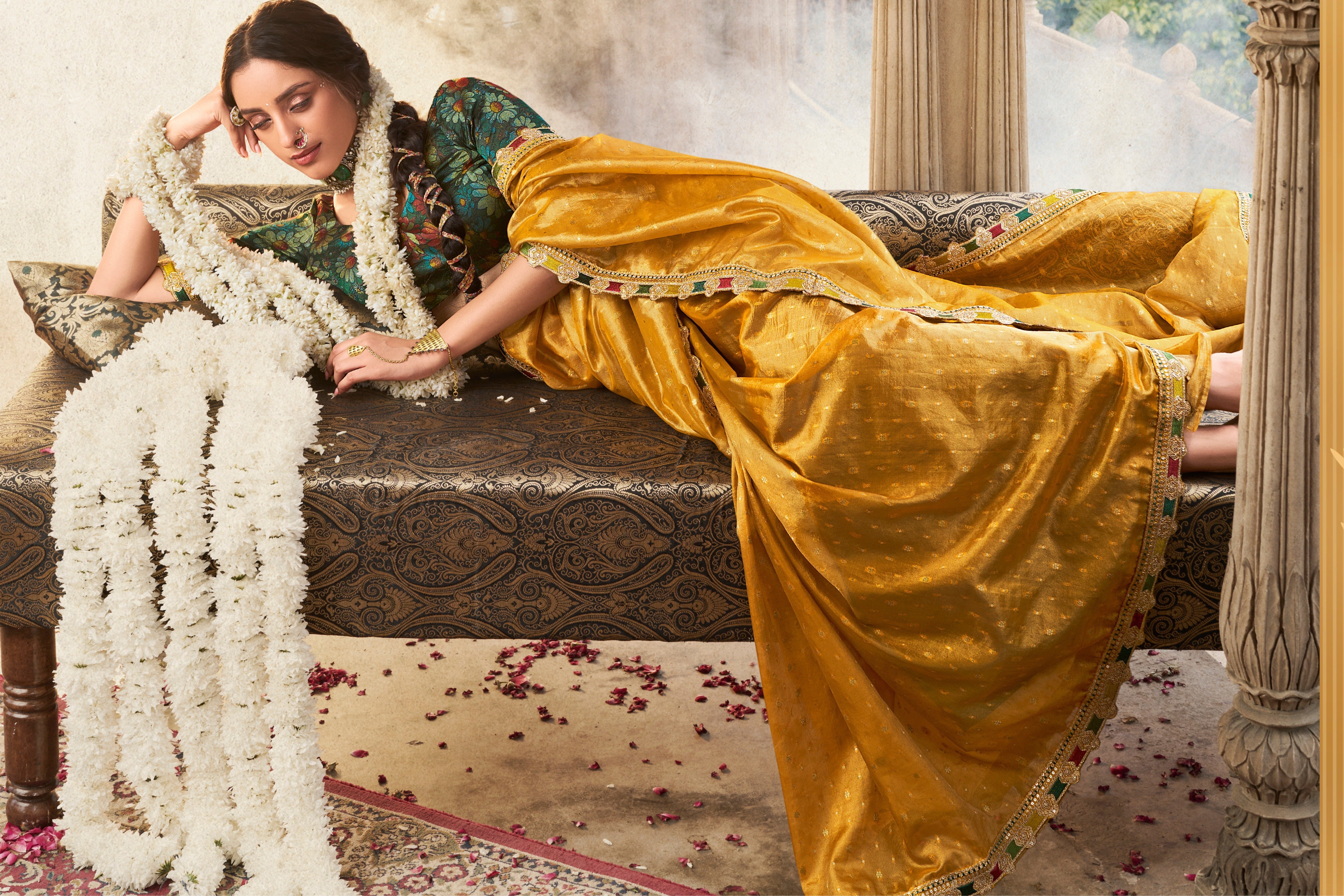 Chelsea Gem Yellow Tissue Designer Saree