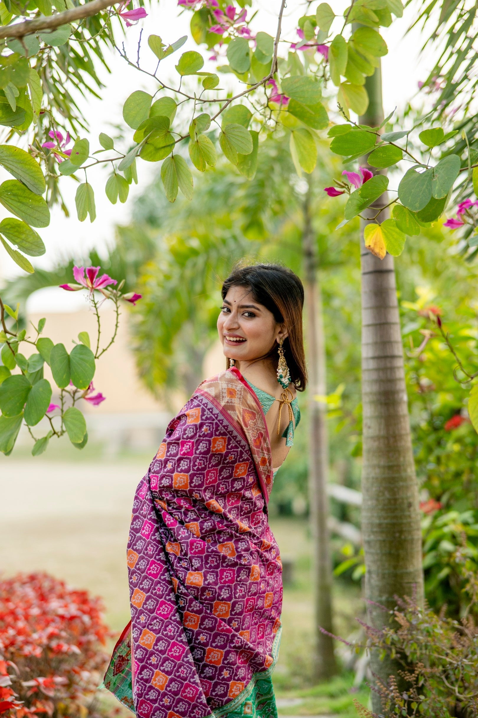 Cosmic Purple Banarasi Silk Patola Saree