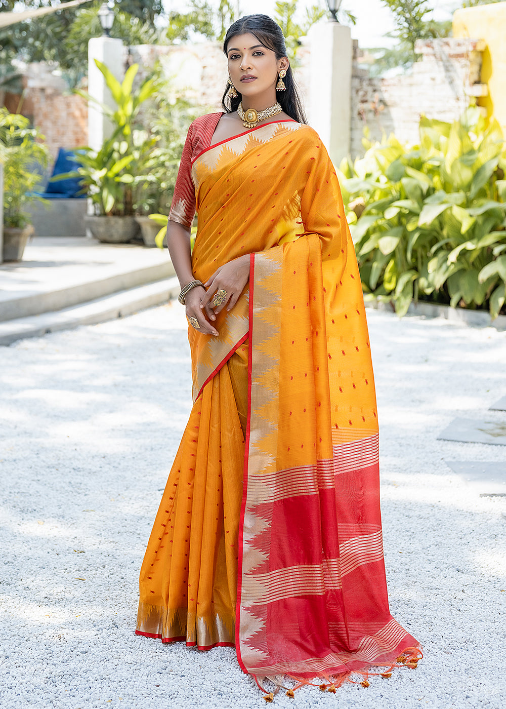 Anzac Yellow Zari Woven Banarasi Raw Silk Saree