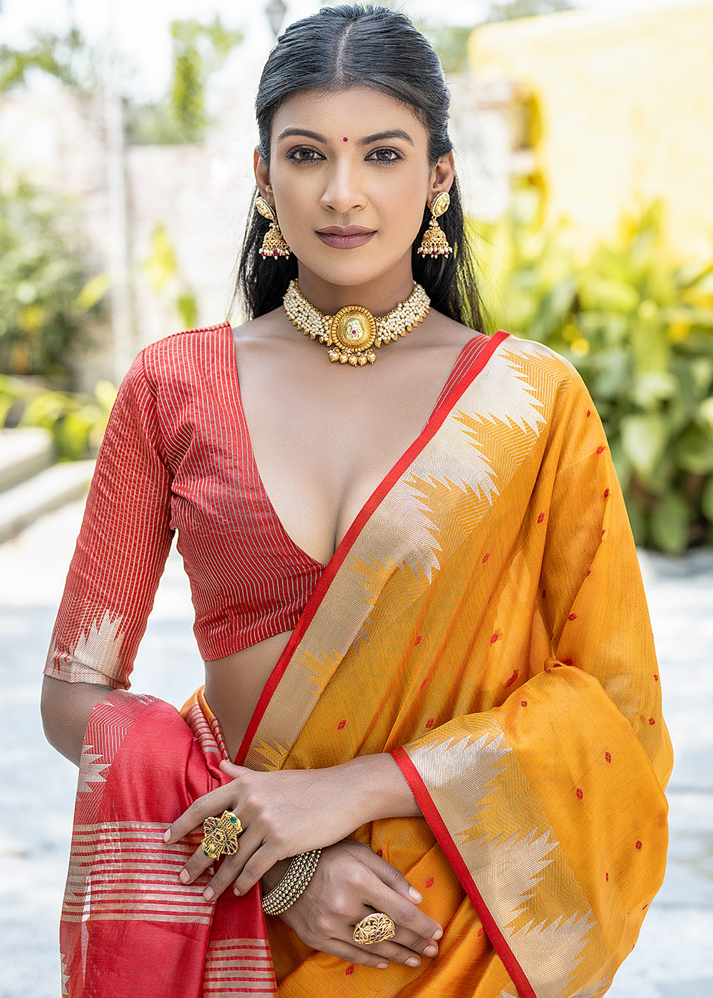 Anzac Yellow Zari Woven Banarasi Raw Silk Saree