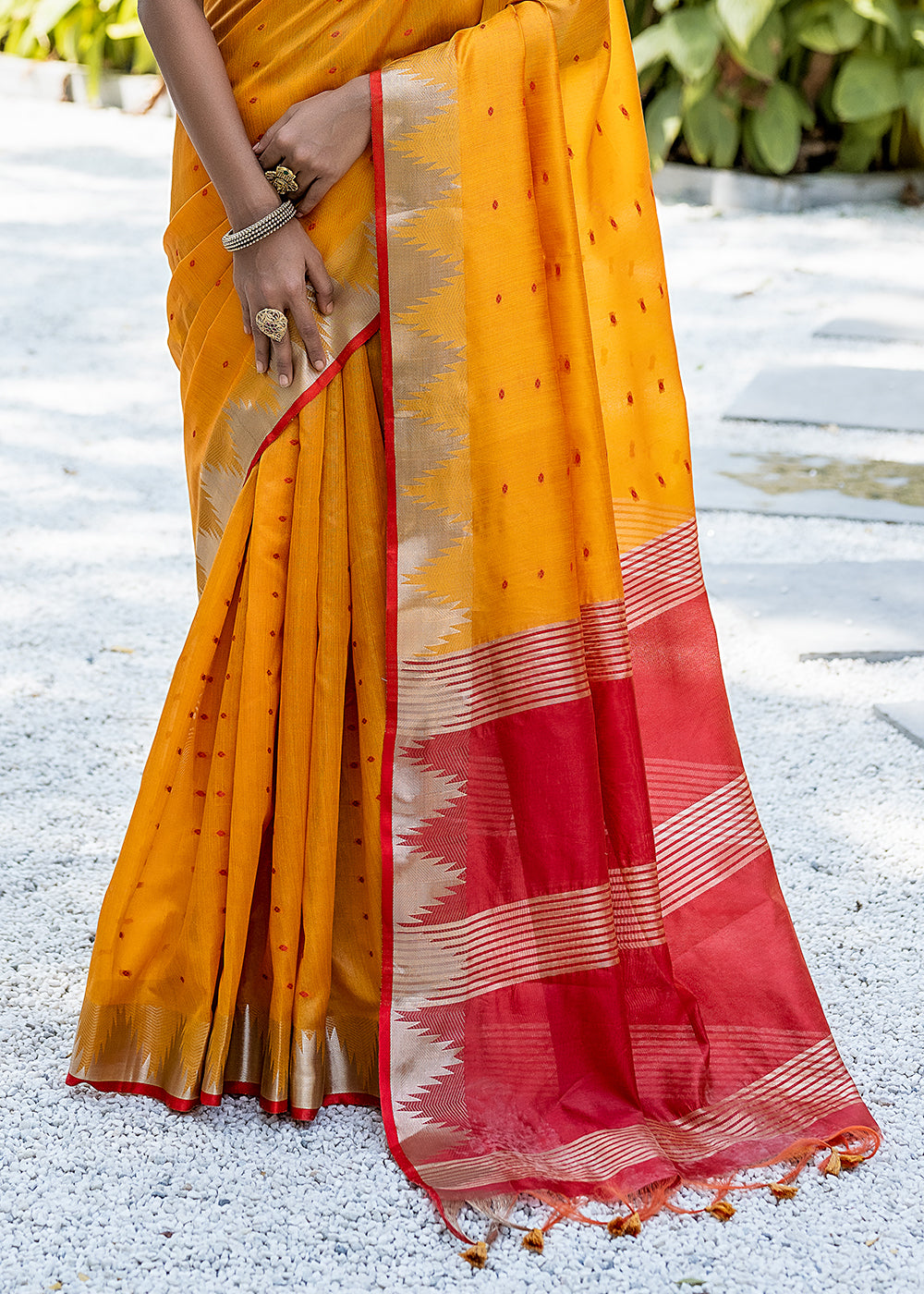 Anzac Yellow Zari Woven Banarasi Raw Silk Saree