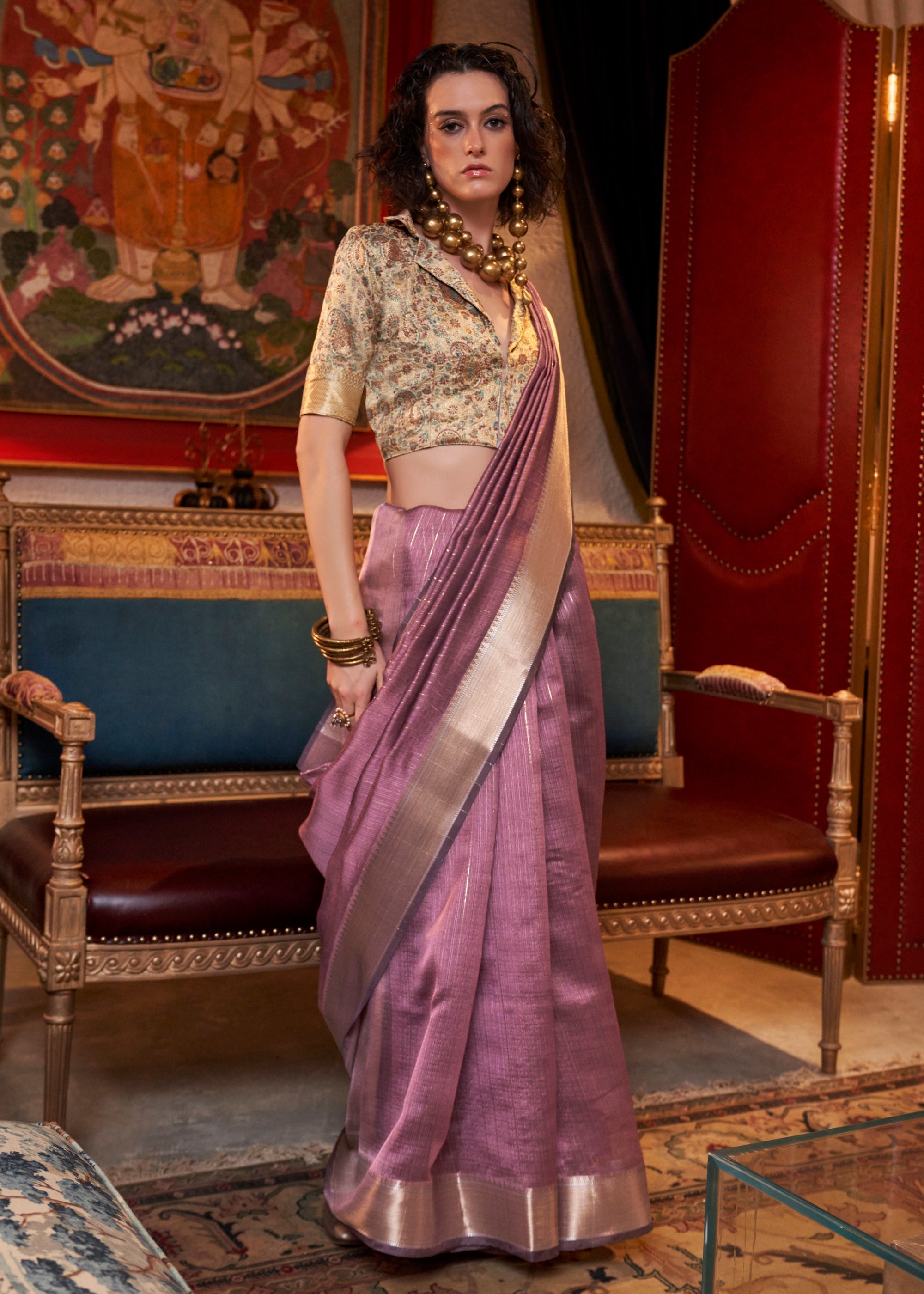 Pharlap Purple Chiffon Silk Saree