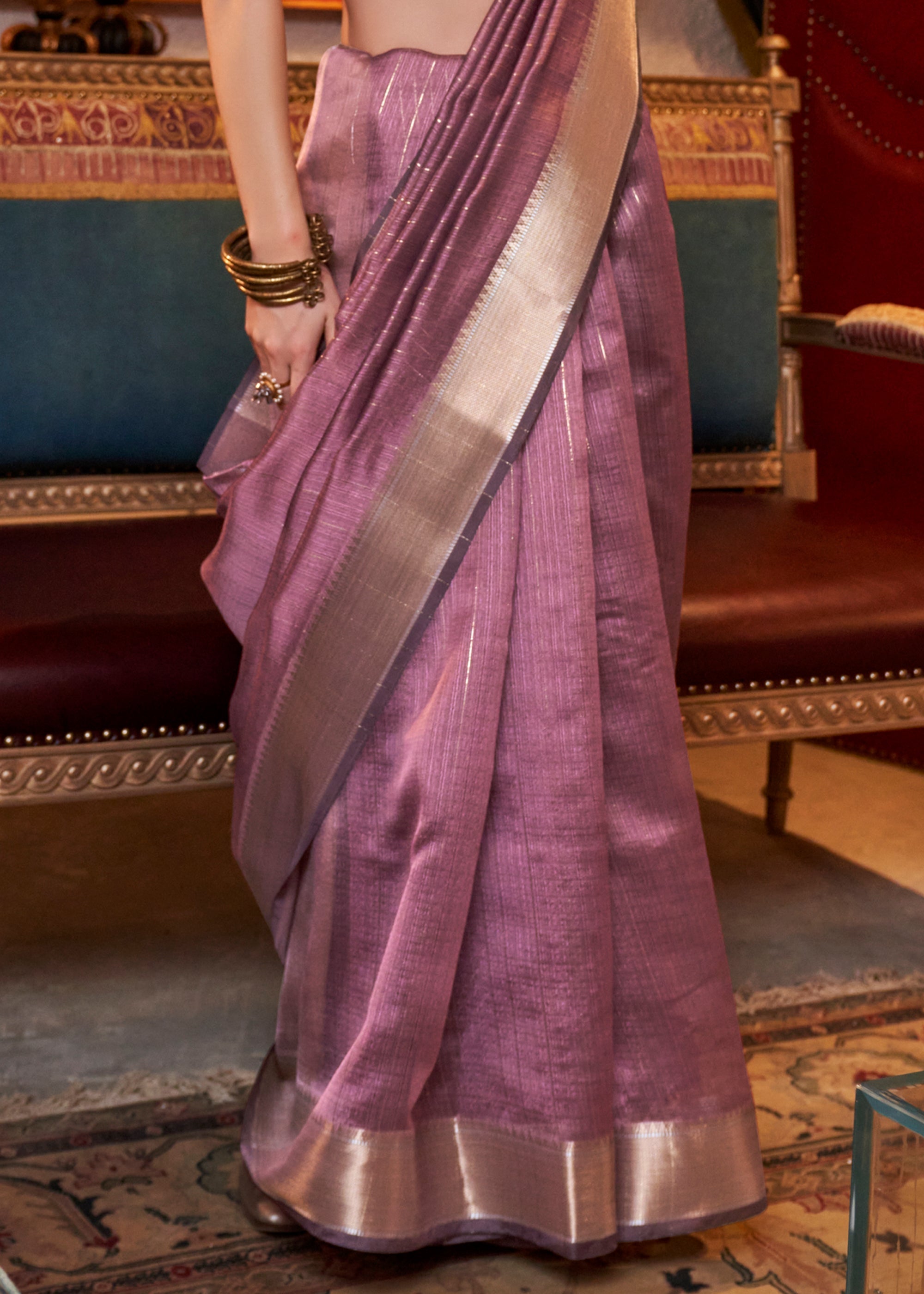 Pharlap Purple Chiffon Silk Saree