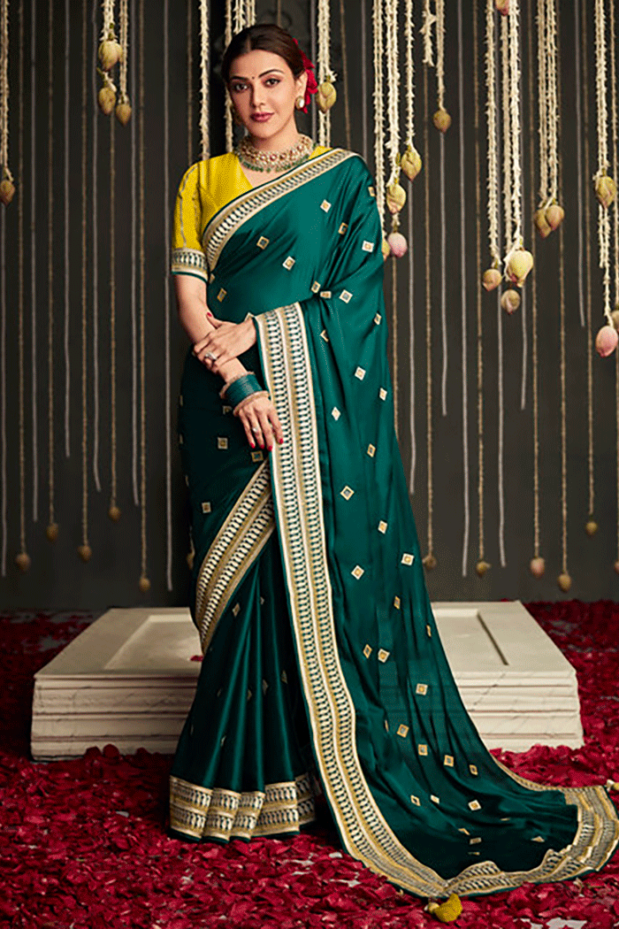 Firefly Green Zari Woven Designer Banarasi Saree