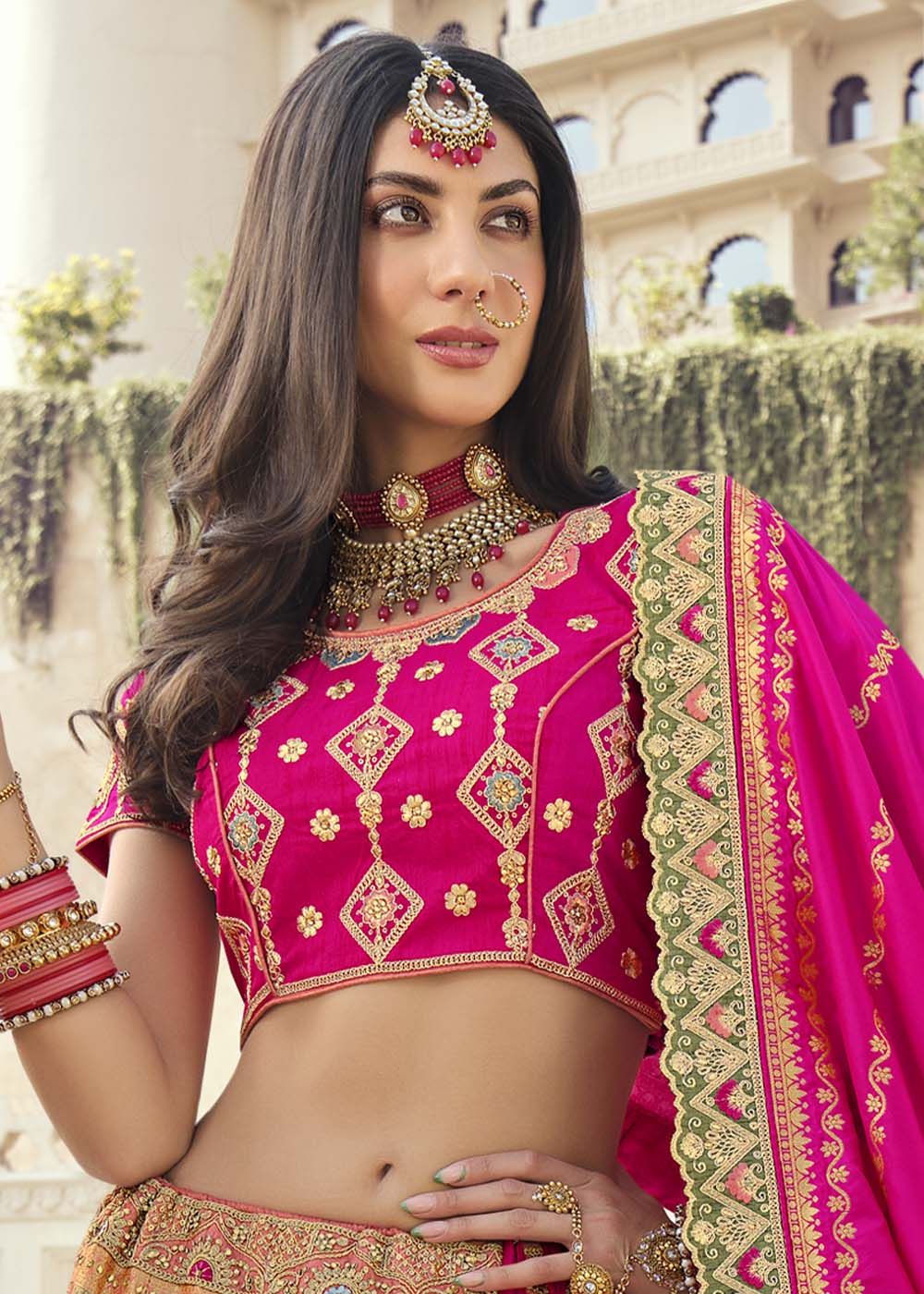 Cabaret Pink Banarasi Silk Lehenga Choli