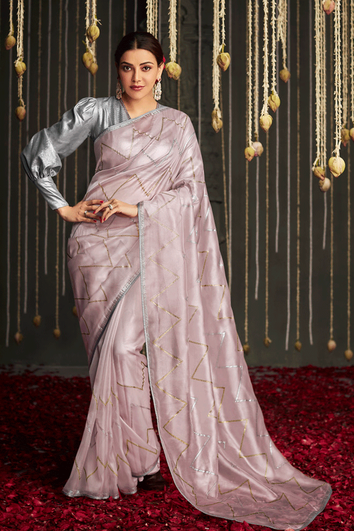 Cold Turkey Pink Zari Woven Designer Banarasi Saree