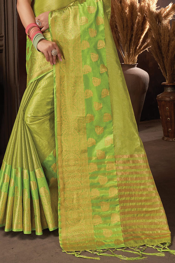 Pastel Green Organza Saree