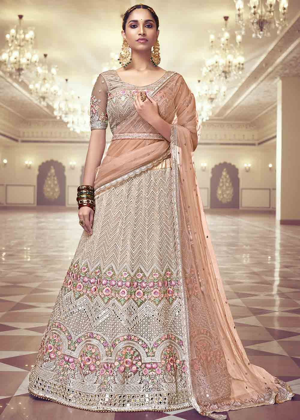 Brandy Rose Brown Net Lehenga Choli