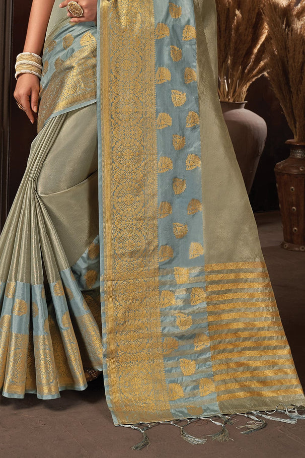 Pablo Grey Organza Saree