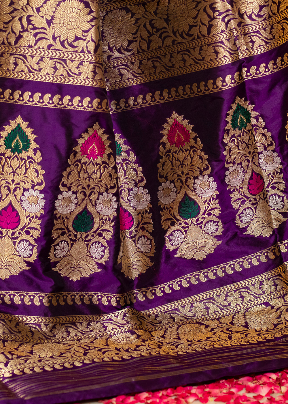 Seance Purple Hand Woven Katan Pure Silk Saree