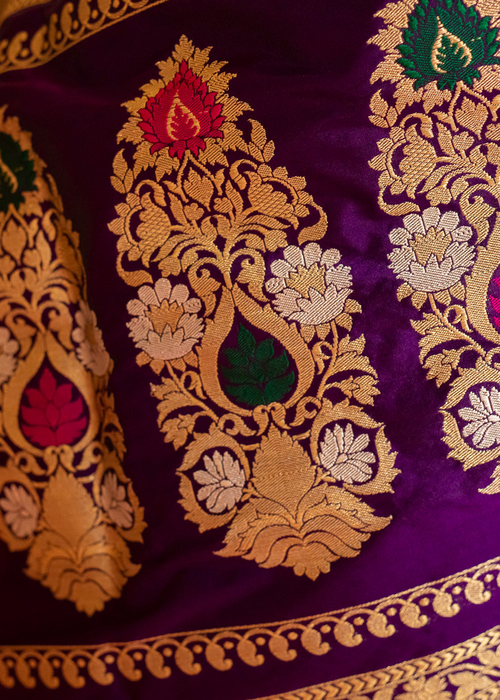 Seance Purple Hand Woven Katan Pure Silk Saree