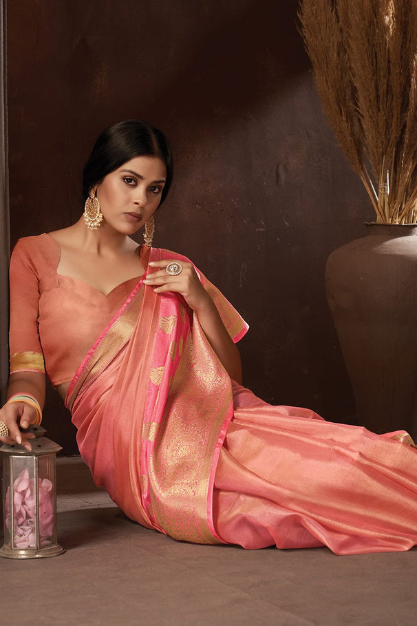 Mona Lisa Pink Organza Saree