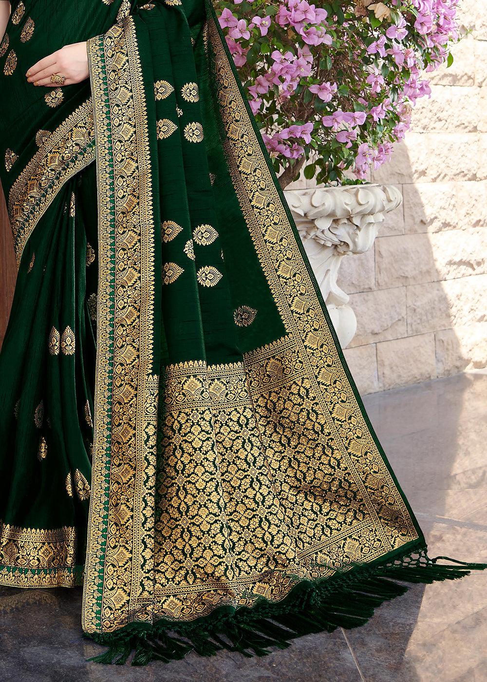 Palm Green Zari Woven Banarasi Silk Saree