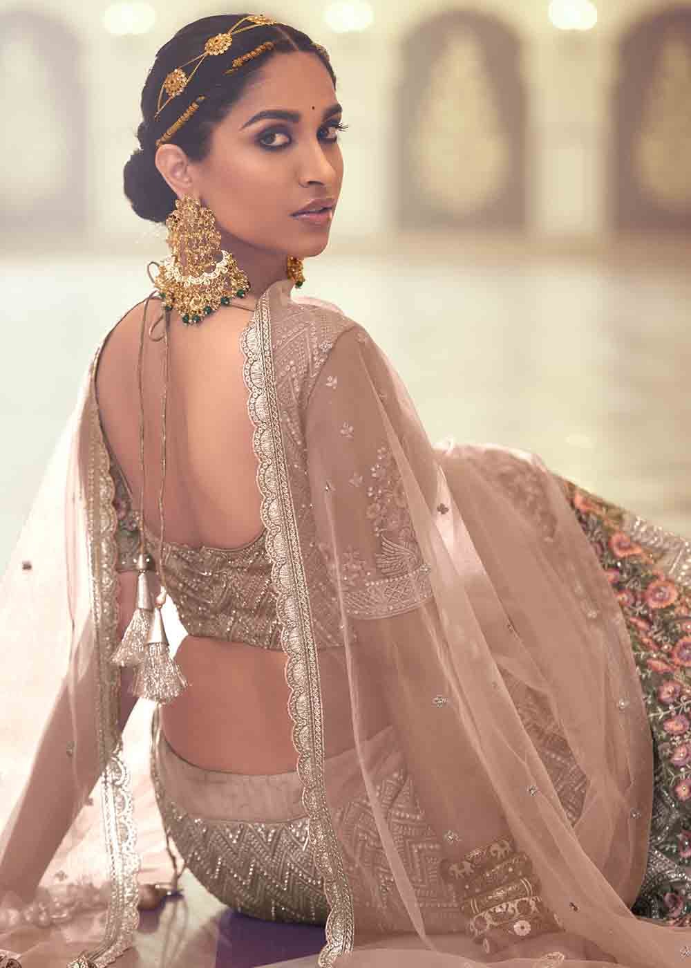 Brandy Rose Brown Net Lehenga Choli