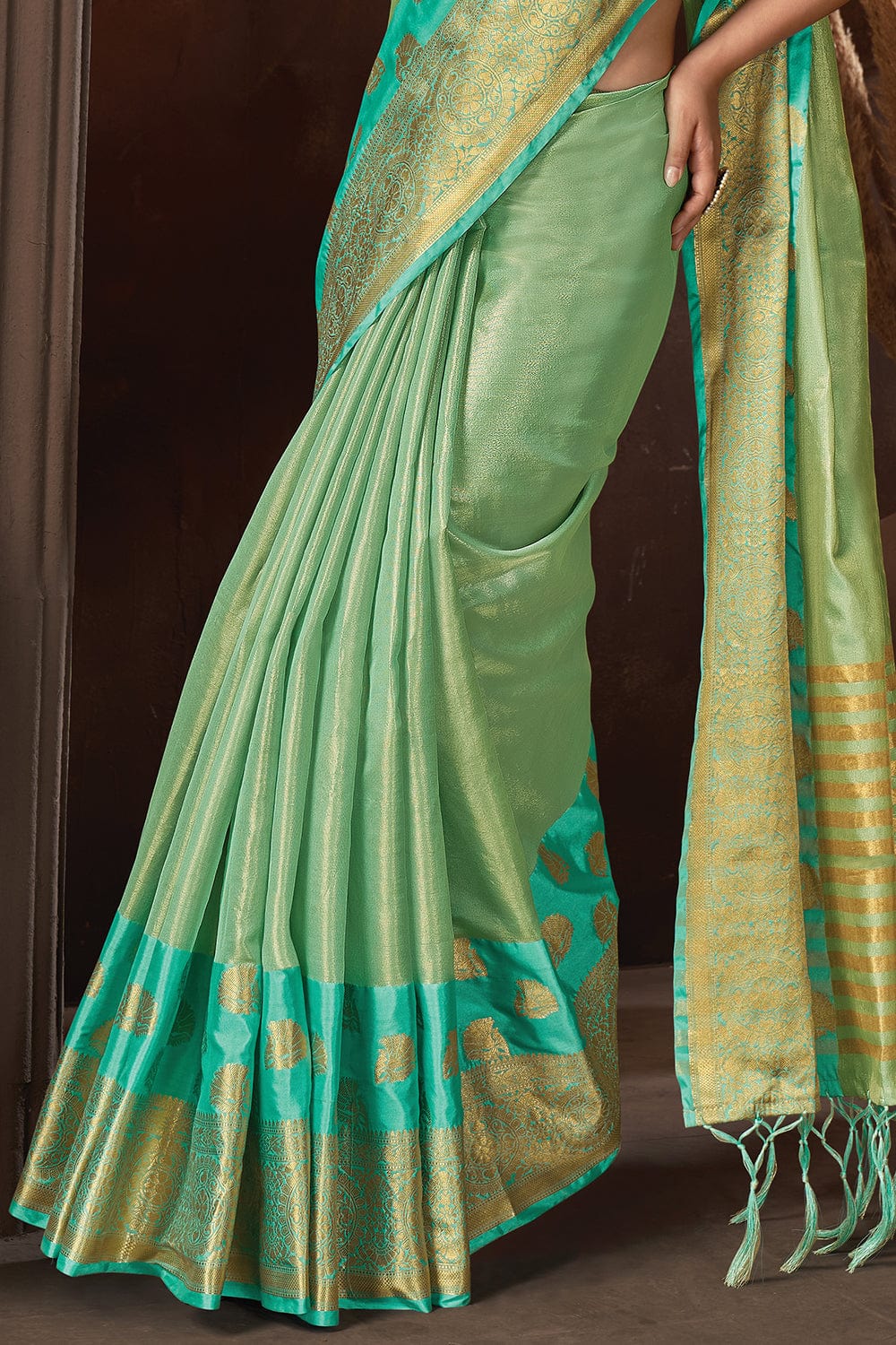 Shadow Green Organza Saree