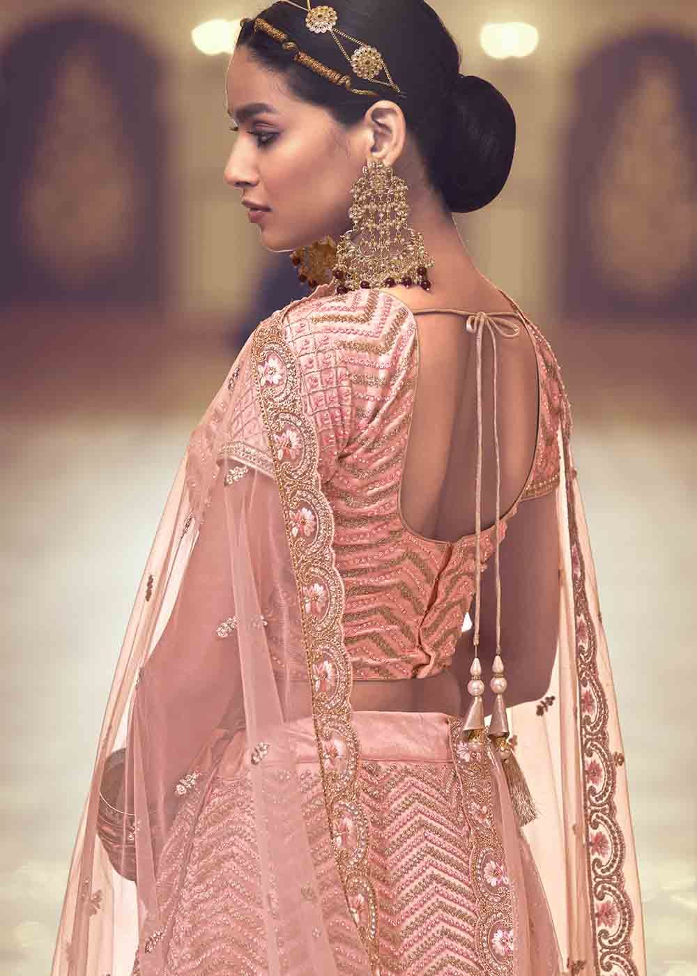 Petite Pink Net Lehenga Choli