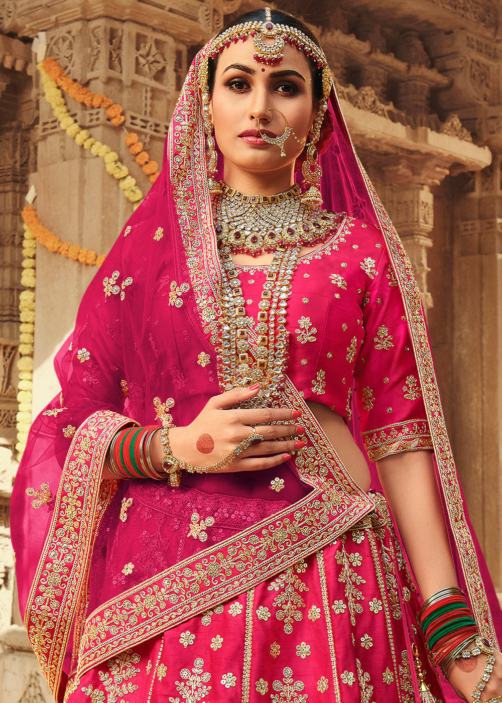 Cabaret Pink Silk Lehenga Choli With Heavy Zari Embroidery