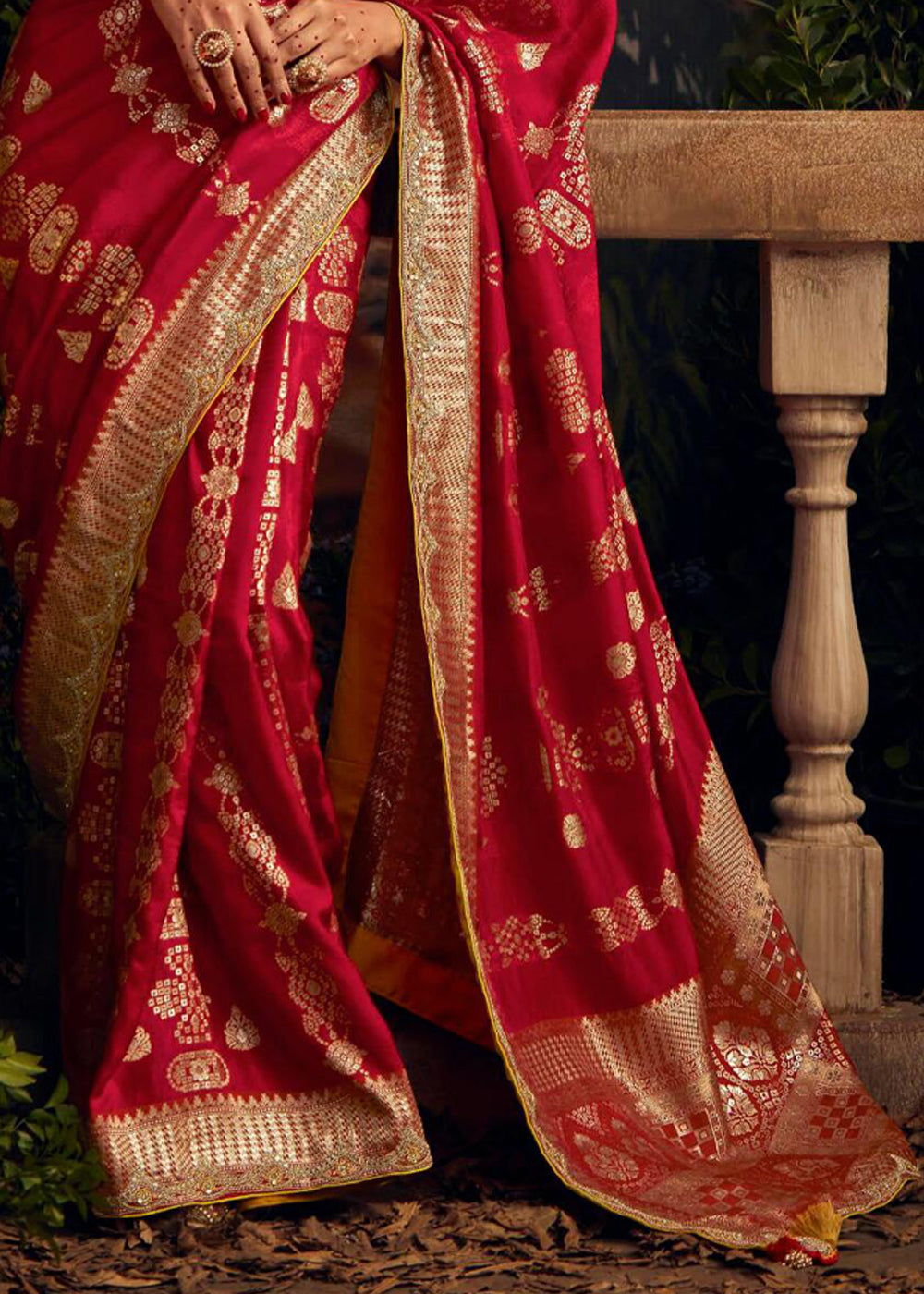 Shiraz Red Woven Banarasi Designer Silk Saree