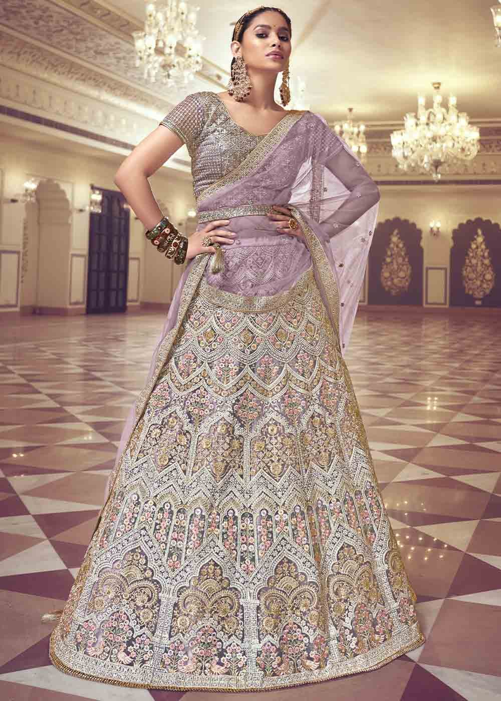 Lily Purple Net Lehenga Choli