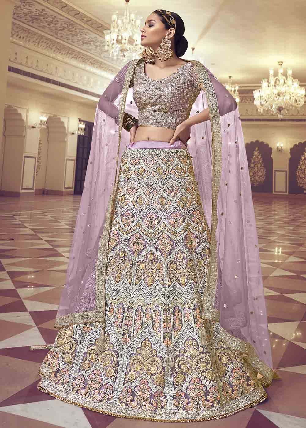 Lily Purple Net Lehenga Choli