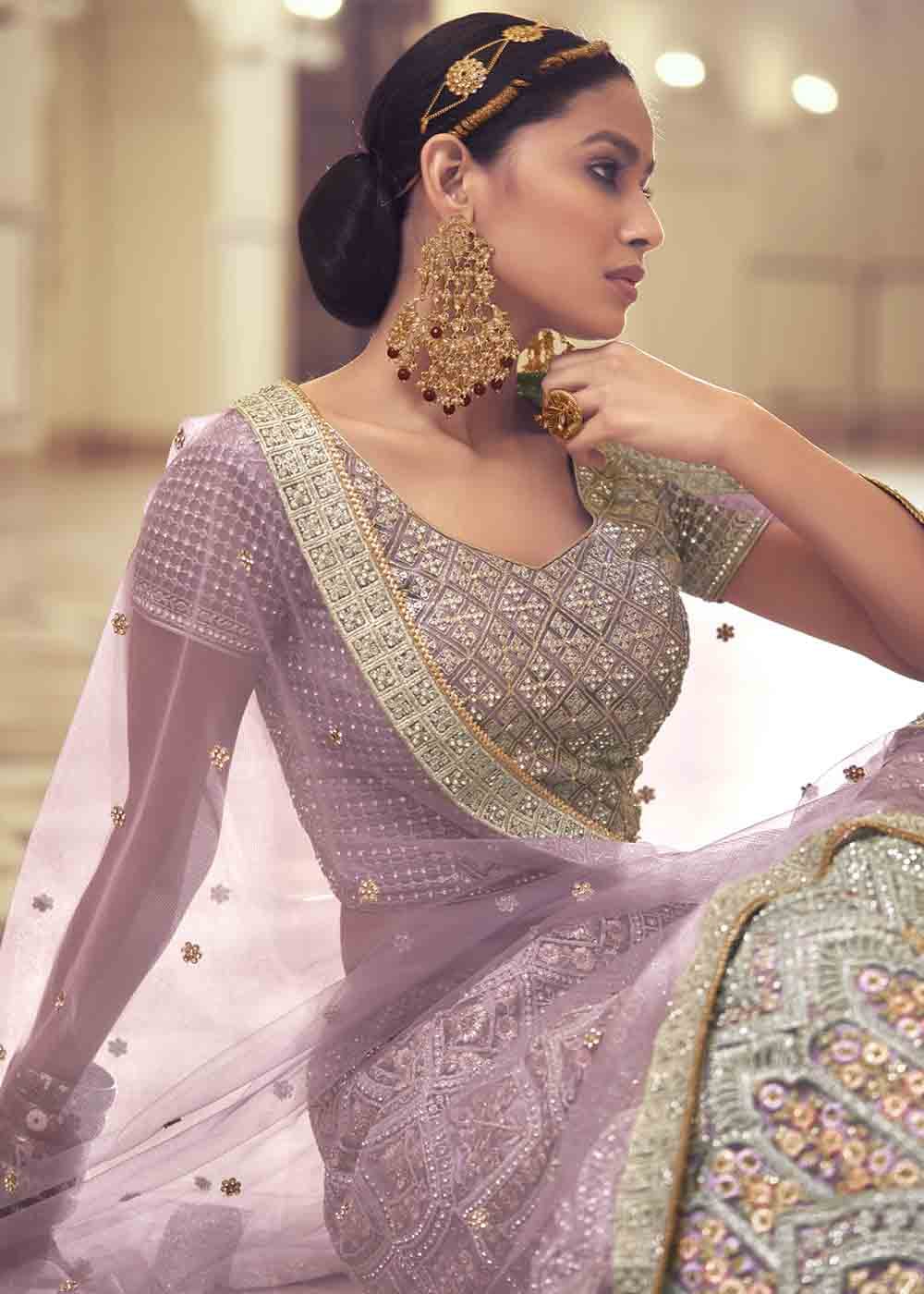 Lily Purple Net Lehenga Choli