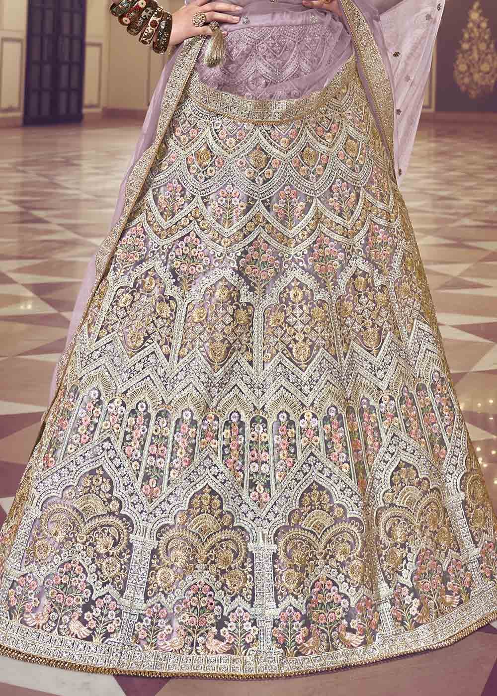 Lily Purple Net Lehenga Choli