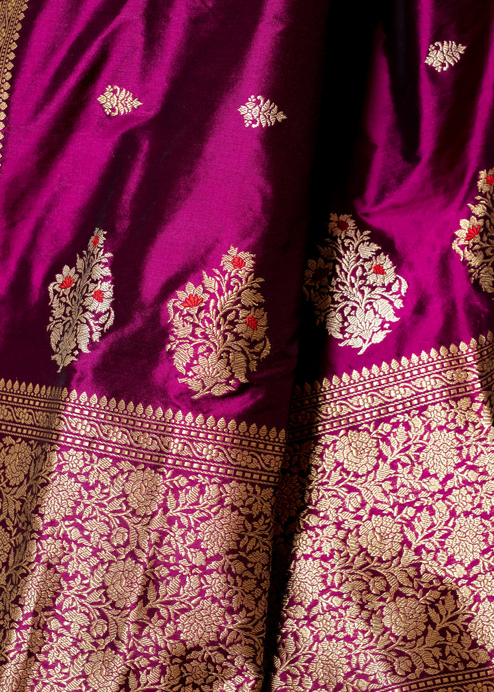 Royal Purple Hand Woven Katan Pure Silk Saree