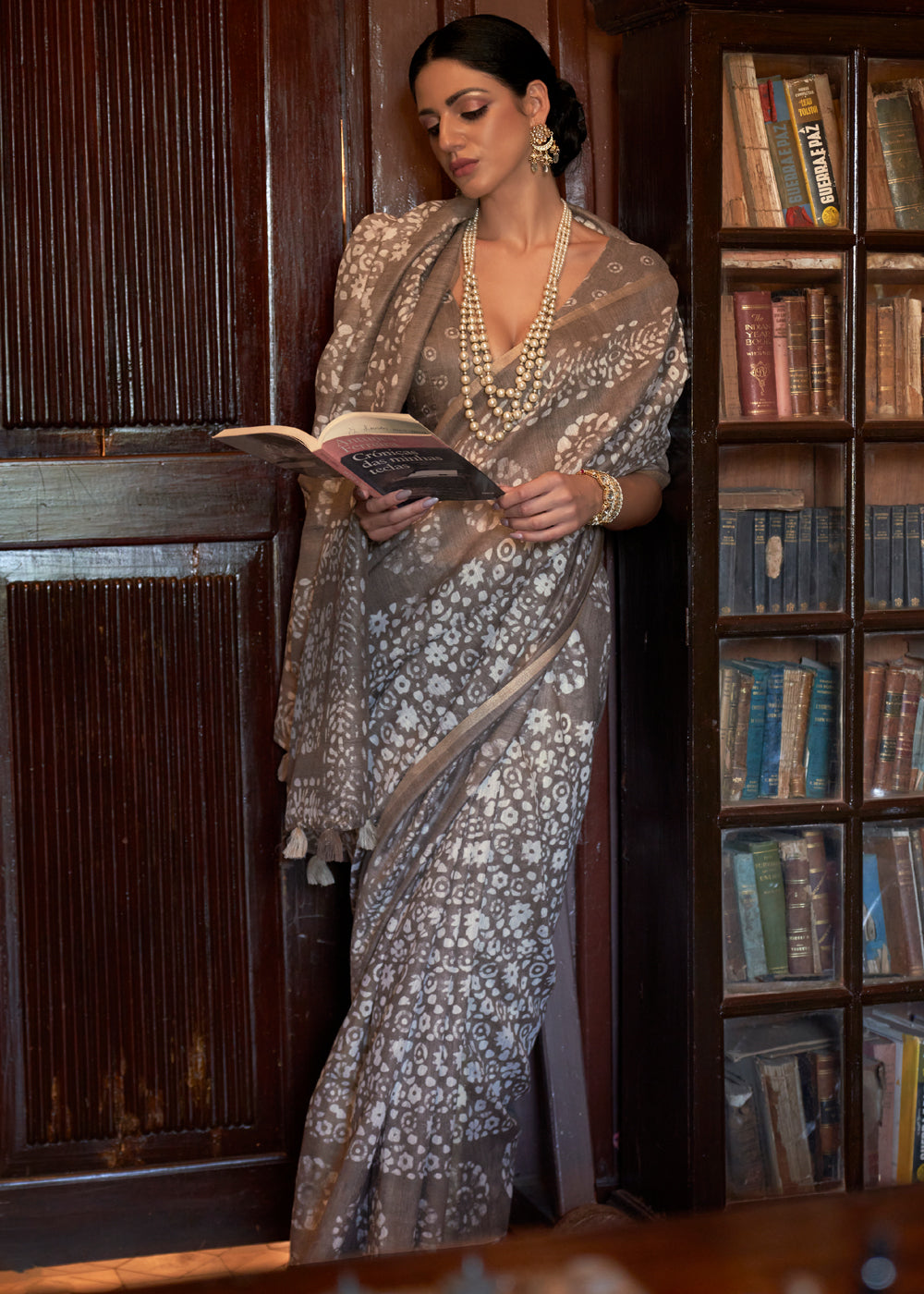 Dawn Grey Light Weight Linen Saree