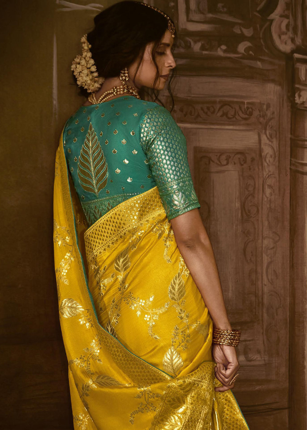 Tacha Yellow Woven Designer Banarasi Silk Saree