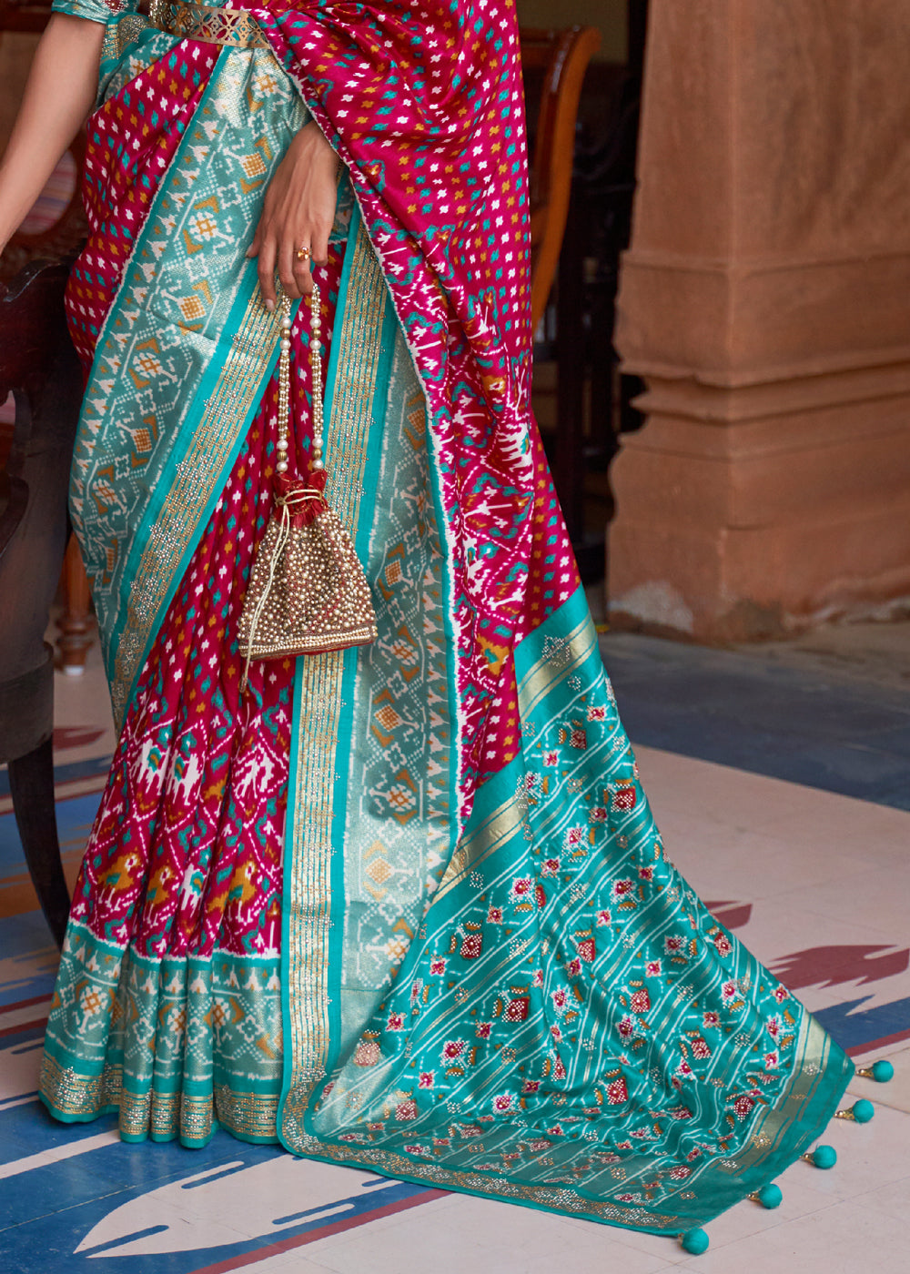 Rouge Pink Patola Saree