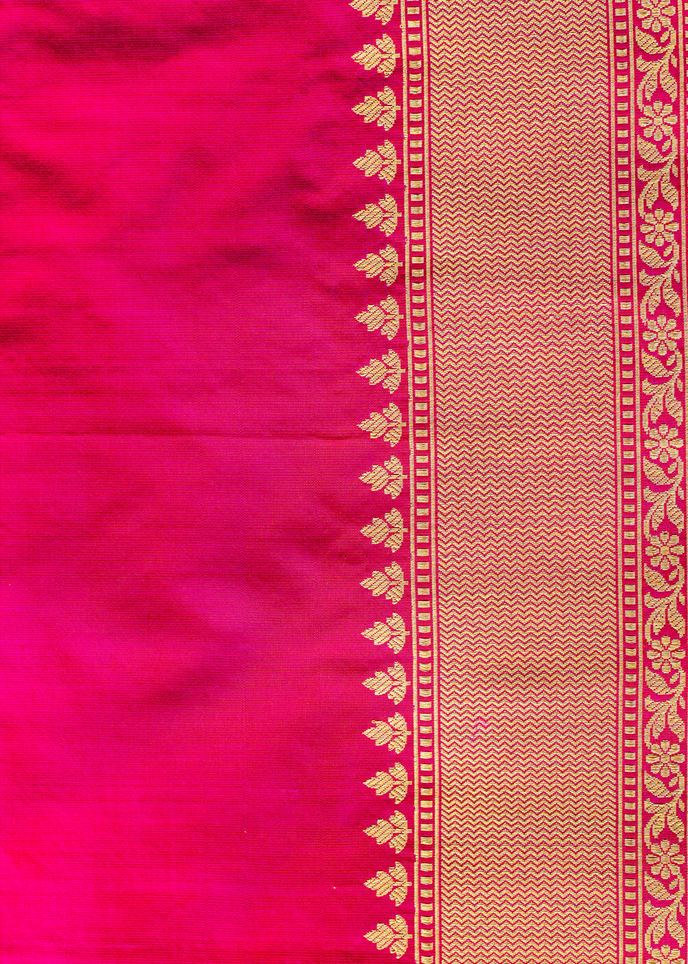 Razzle Pink Hand Woven Katan Pure Silk Saree