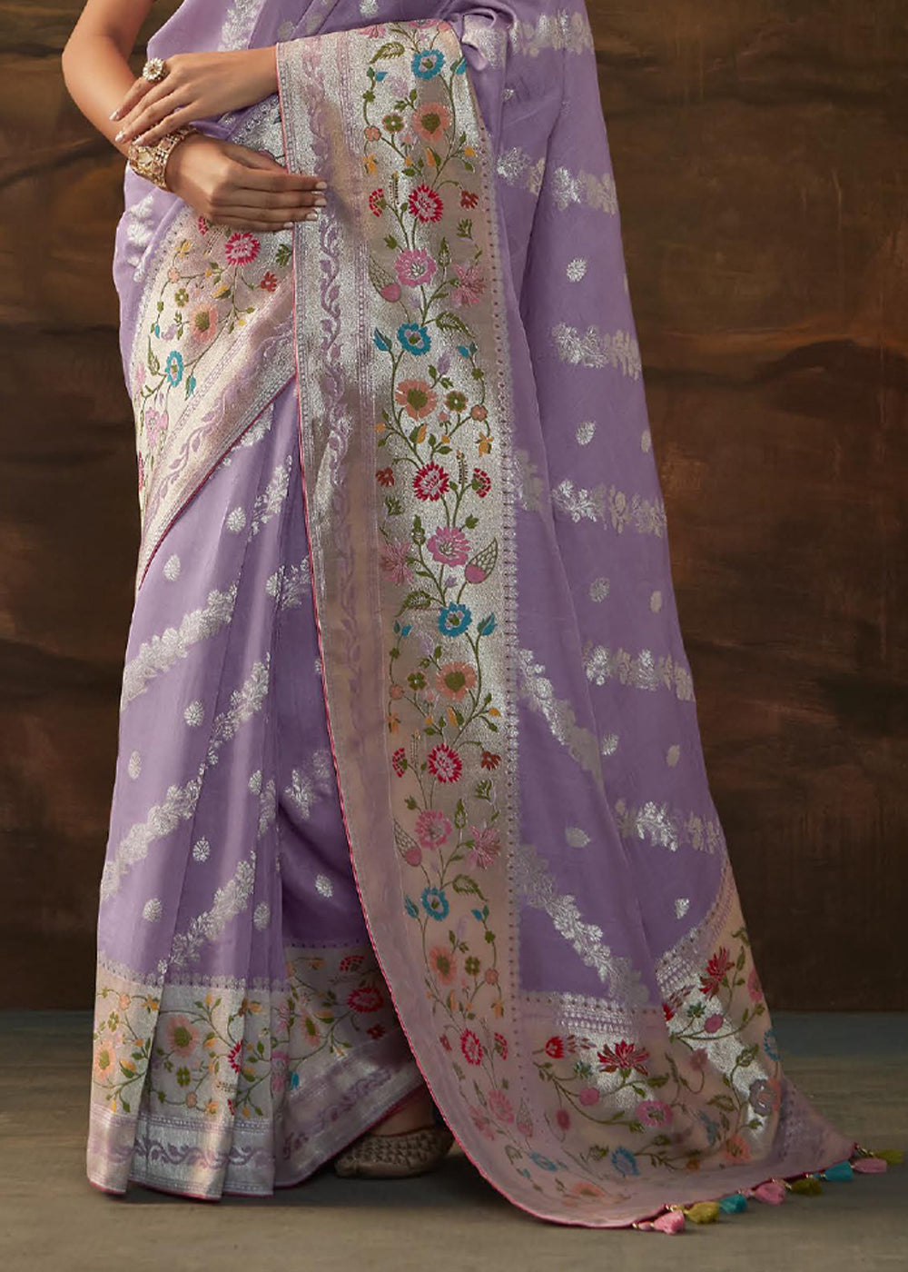 Rum Purple Woven Paithani Banarasi Soft Silk Saree