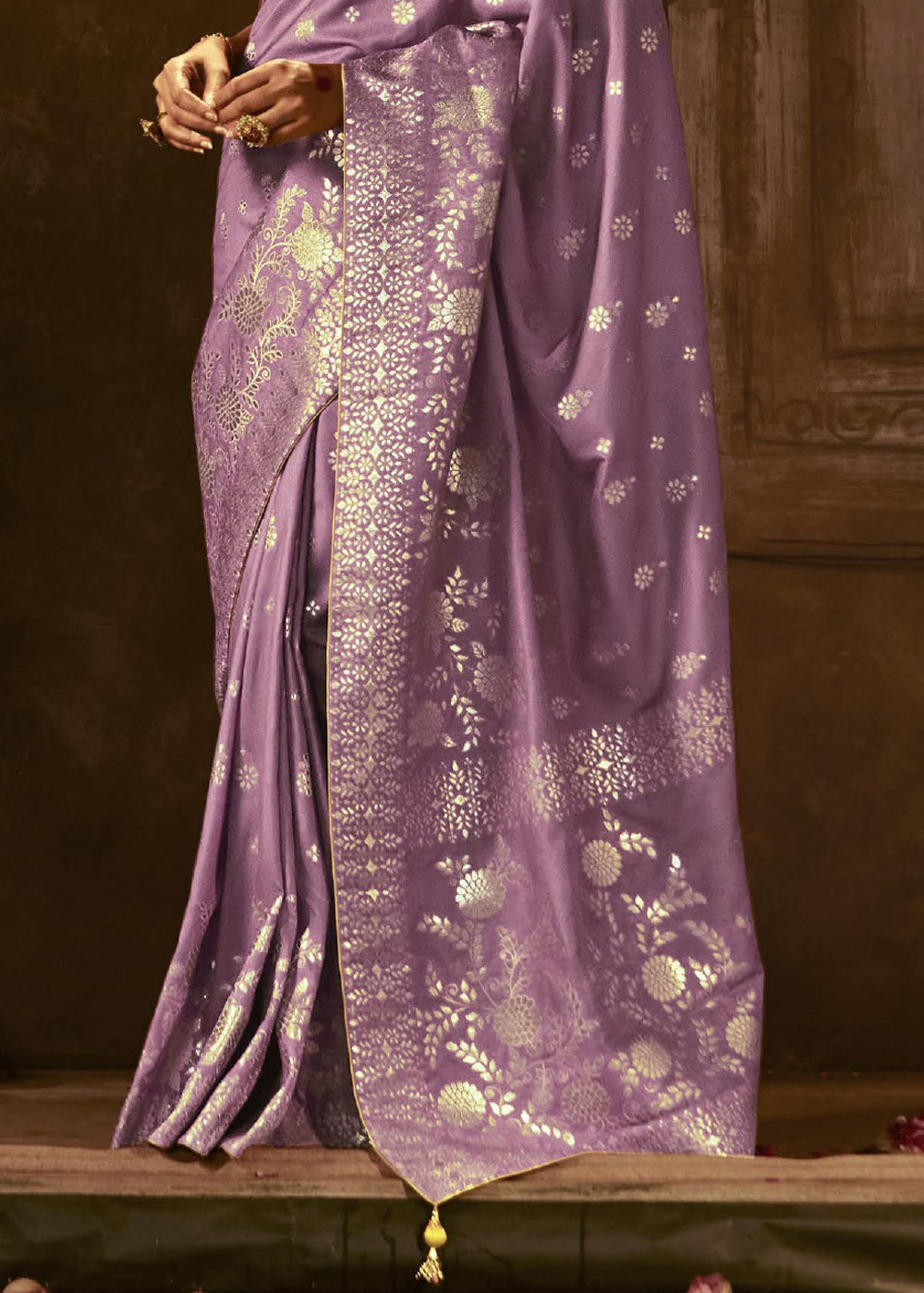 Del Rio Purple Woven Designer Banarasi Silk Saree